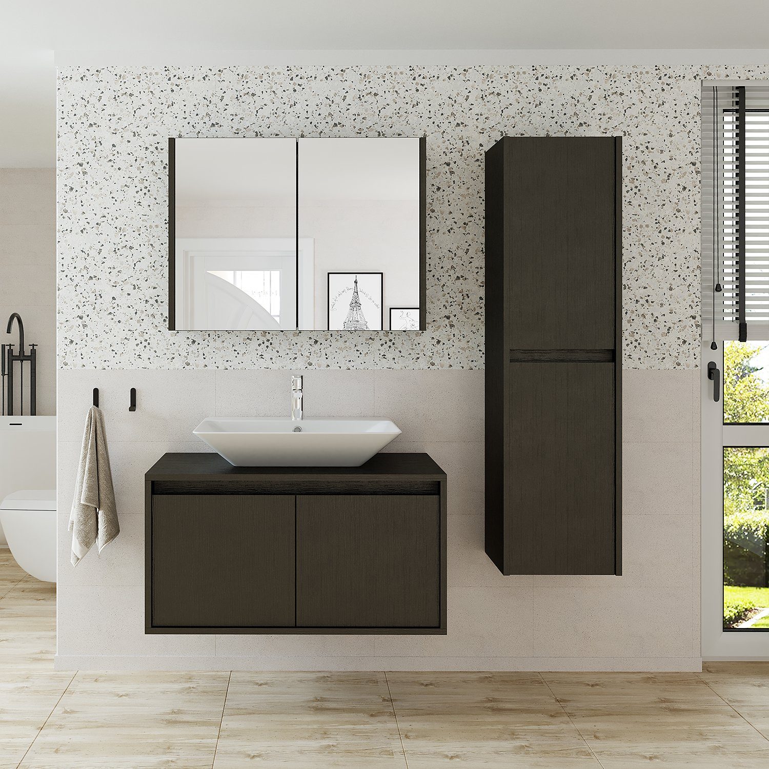 Roomart Badmöbel-Set, (Badmöbel Set ATLANTIC 85 günstig online kaufen