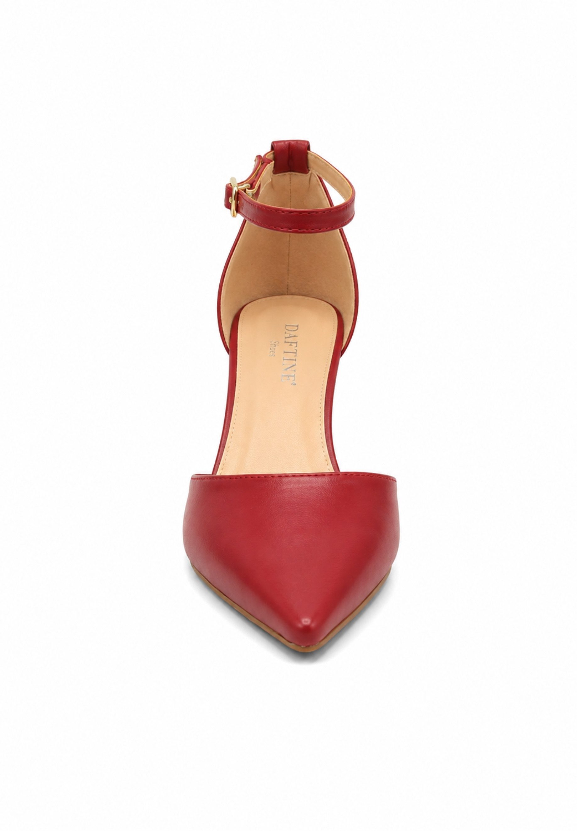Elara Damen Pumps mit Fesselriemen, spitzer Form und Blockabsatz Sandalette