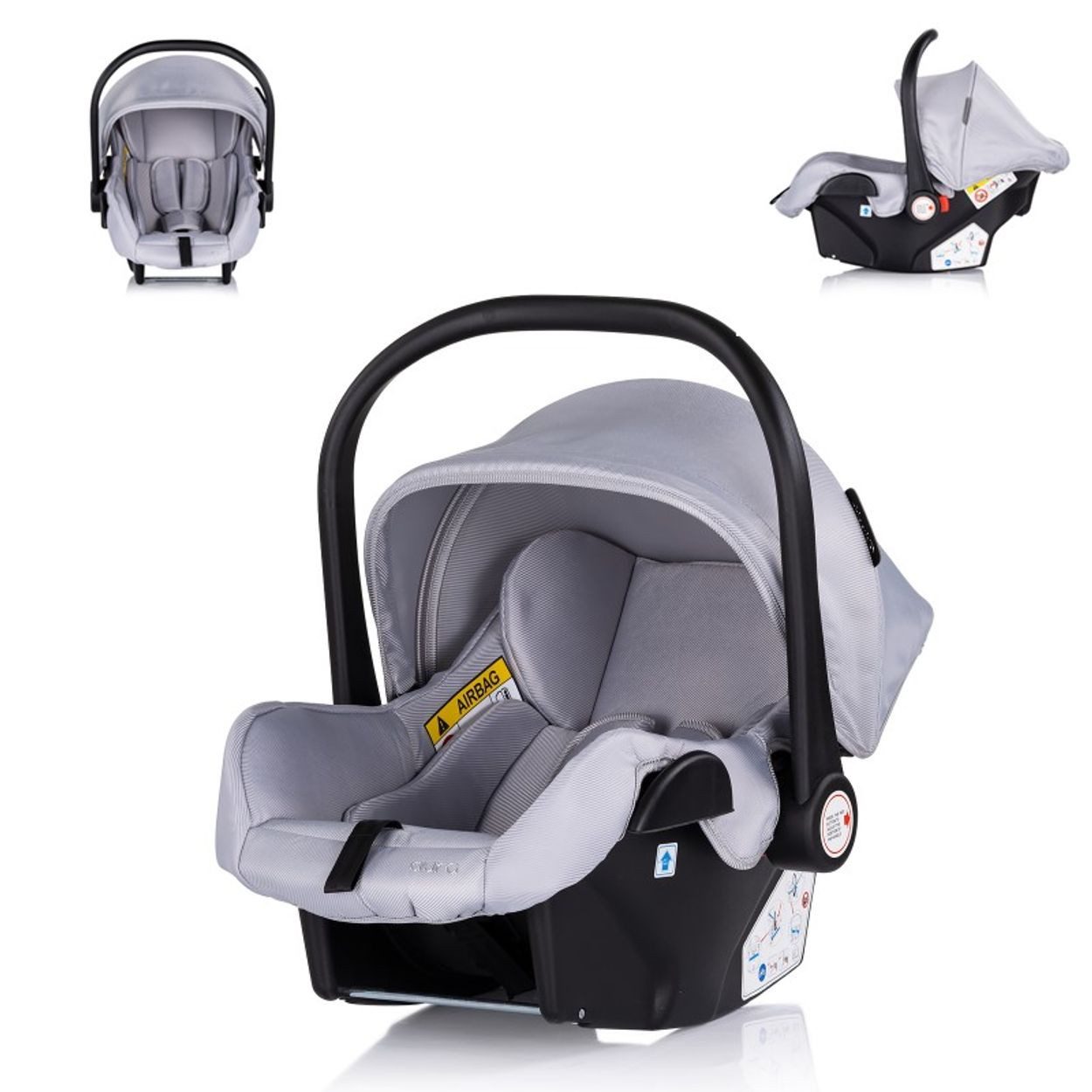 Chipolino Babyschale Babyschale i-Size Aura Gr. 0+, ab: 0, bis: 1.25, (40-85cm) Gruppe 0+, Griff verstellbar, Gurt