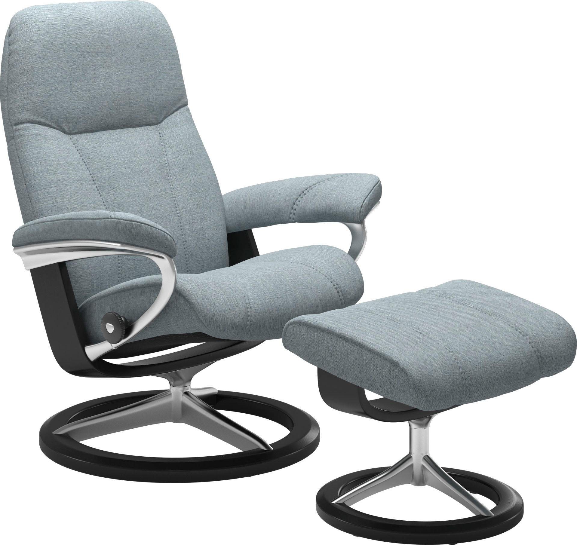 Stressless® Relaxsessel Consul (Set, mit L, Hocker), mit Gestell mit Größe Base, Signature Hocker, Schwarz Relaxsessel