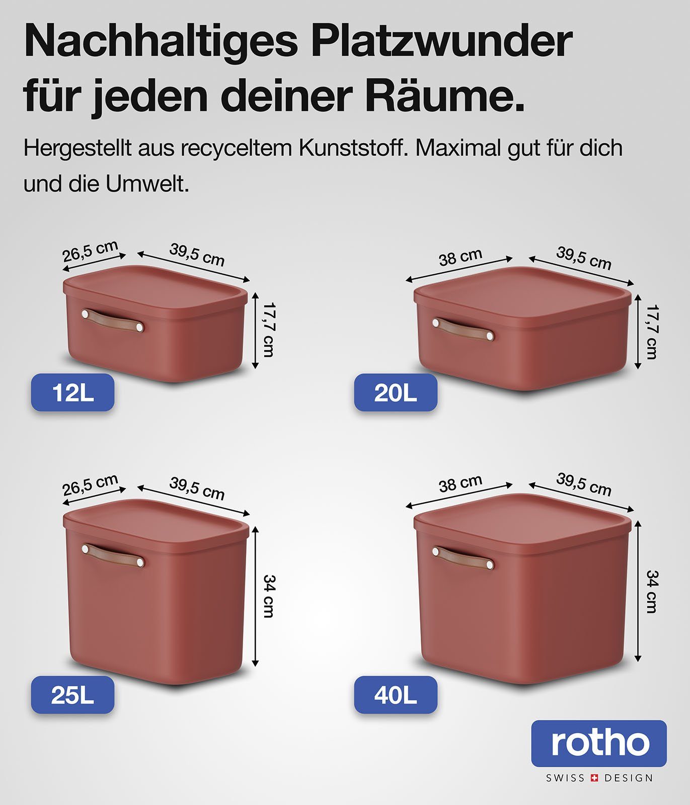 ROTHO Aufbewahrungsbox 4er-Set Kiste mit Deckel günstig online kaufen