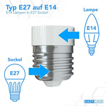 EAZY CASE Lampenfassung Lampensockel E27 auf E14, (Spar-Set), Lampenadapter E27 zu E14 Adapter LED Halogen Energiesparlampen