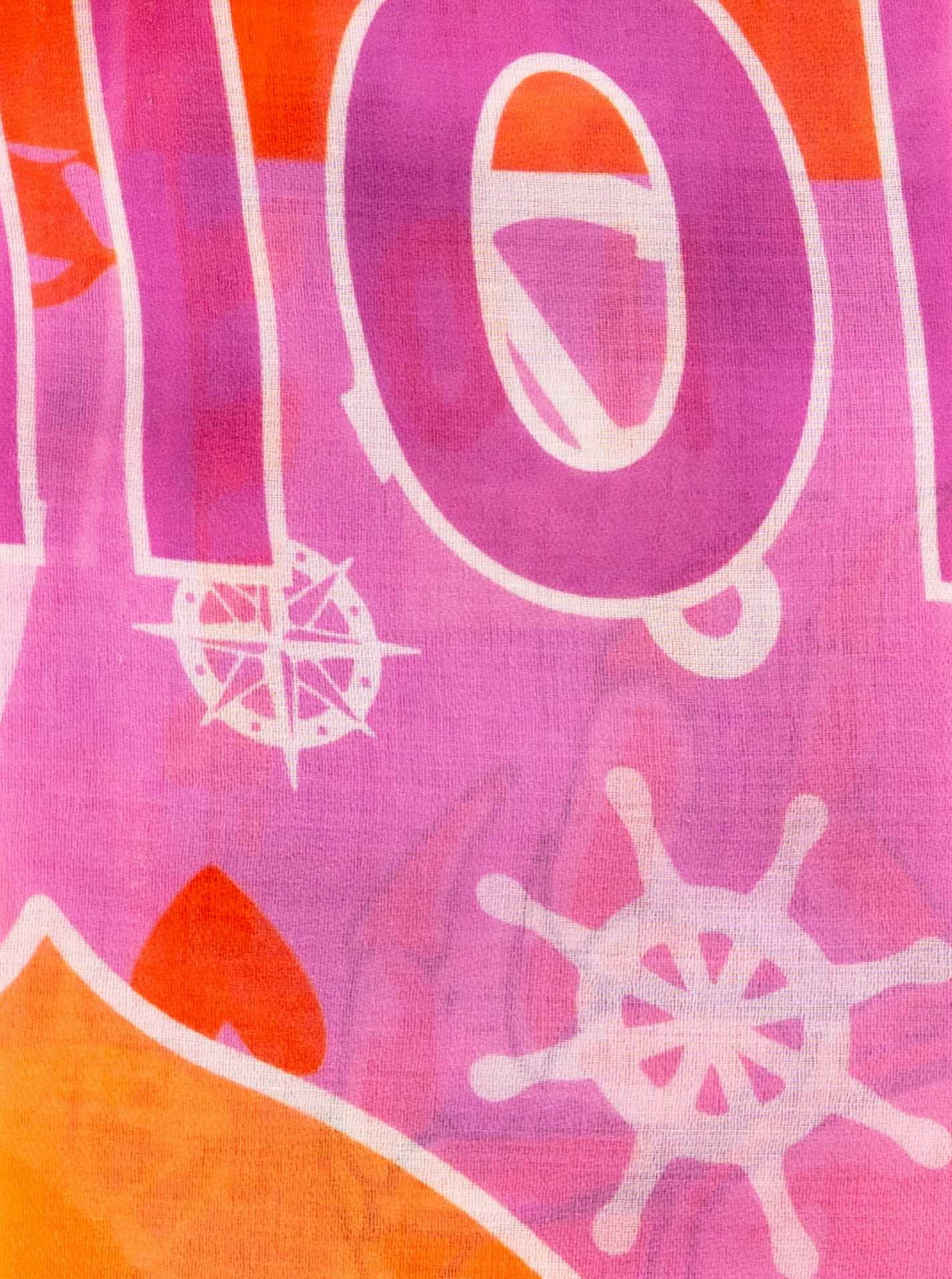 Zwillingsherz Schal "Maritimes Patchwork", Farbenfrohes Motiv, Anker, Herzen