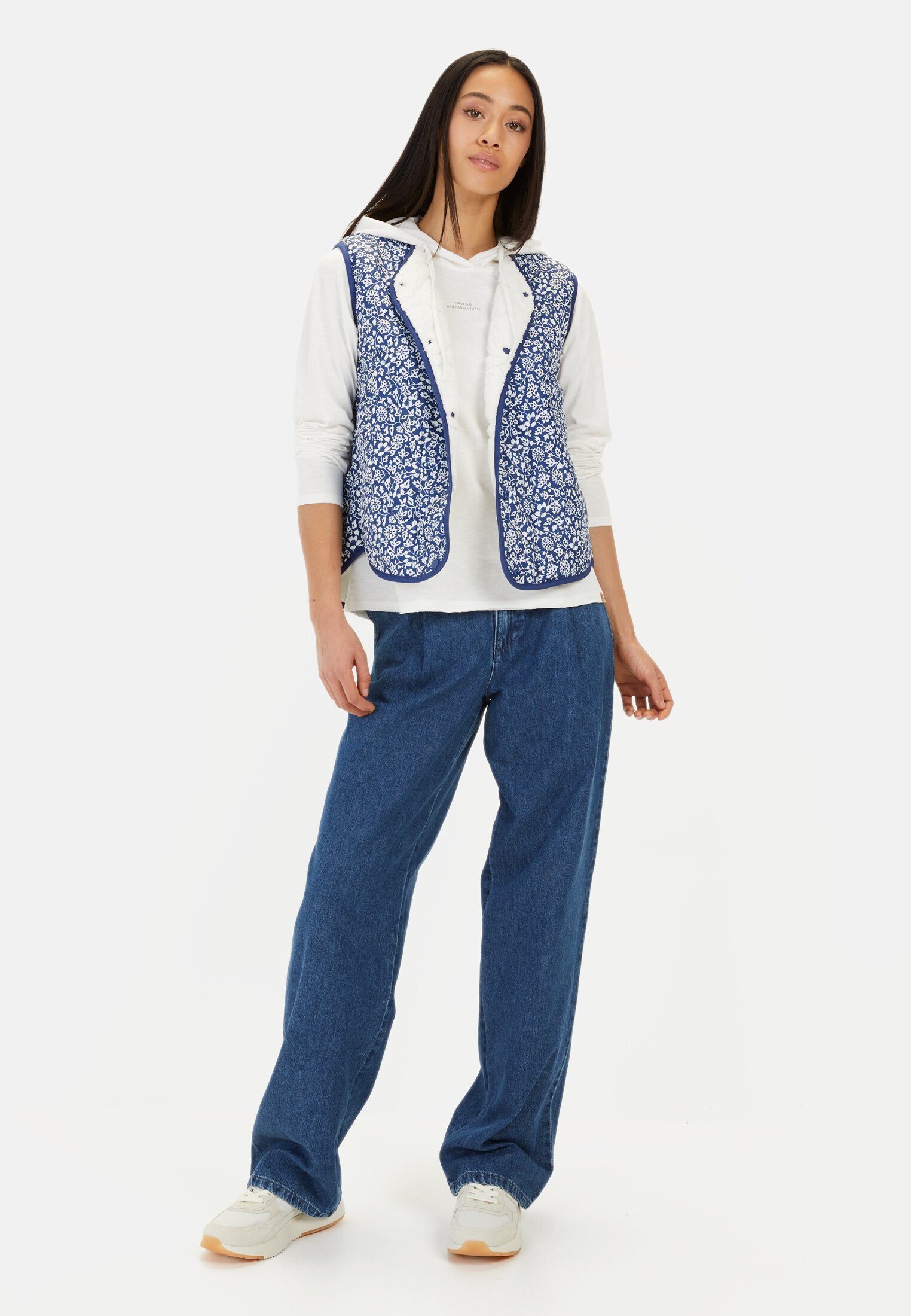 camel active Funktionsweste mit Blumenprint ärmellos Weste_Casual Weste