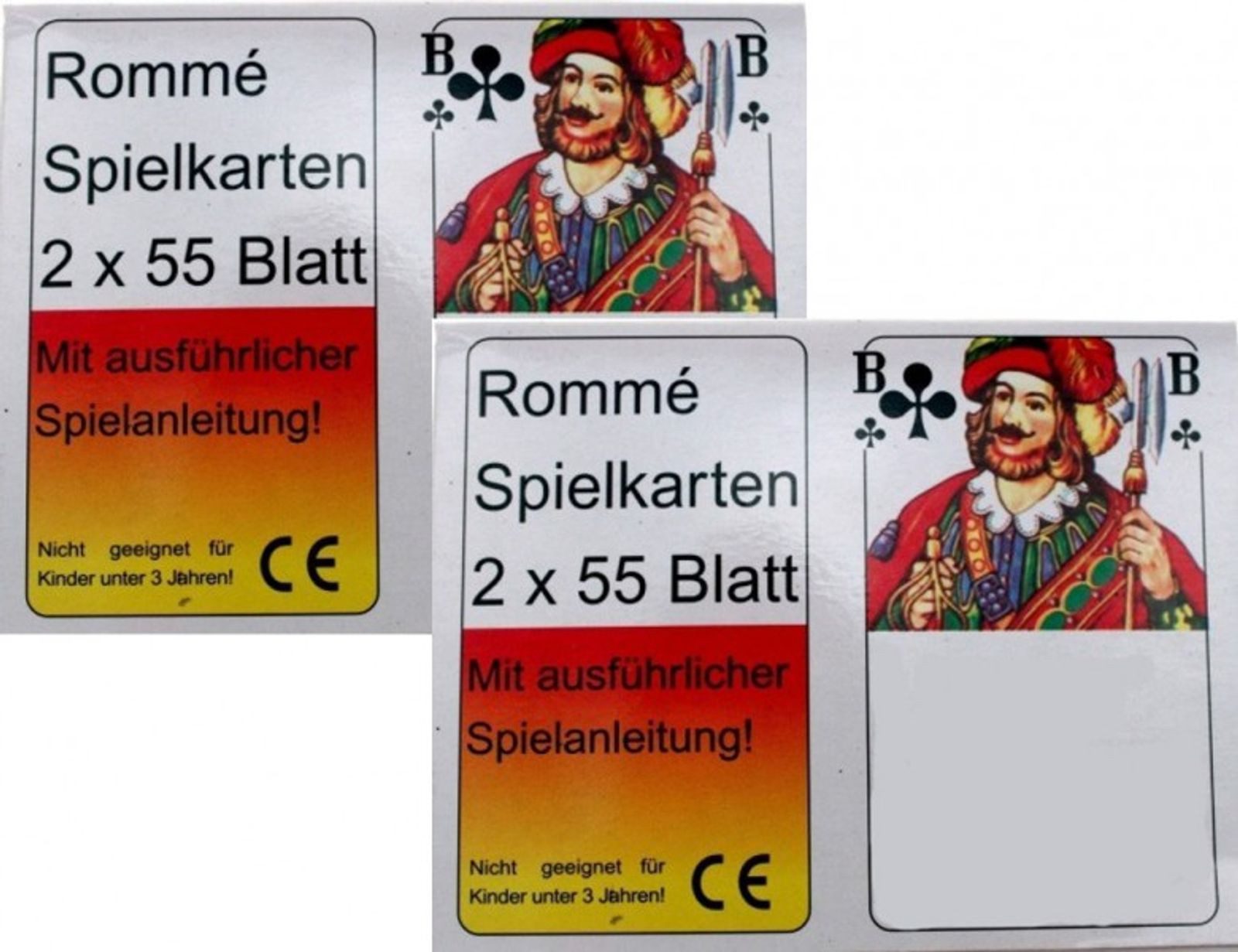 Gravidus Spiel 4x55 Romme Spielkarten - Rommekarten, Canasta, Bridge, Skat, Poker