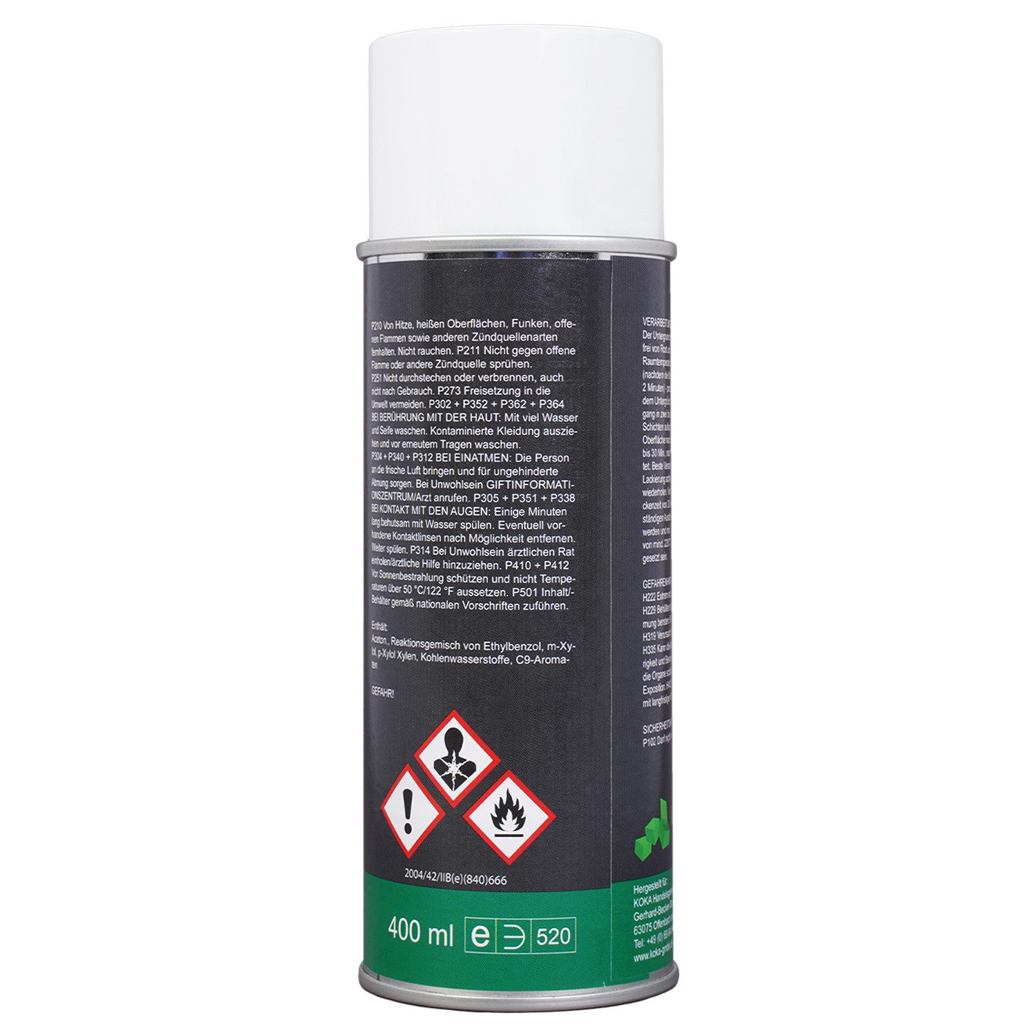 KOKA Sprühlack Ofenlack 400ml 650°C Ofen-Farbe Schwarz Matt, Thermolack Lack-Spray Hitzebeständig für Öfen Kamin Grill Schornstein