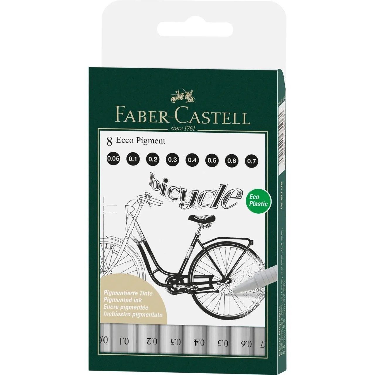 Faber-Castell Fineliner Ecco Pigment Tintenschreiber 8er Etui schwarz