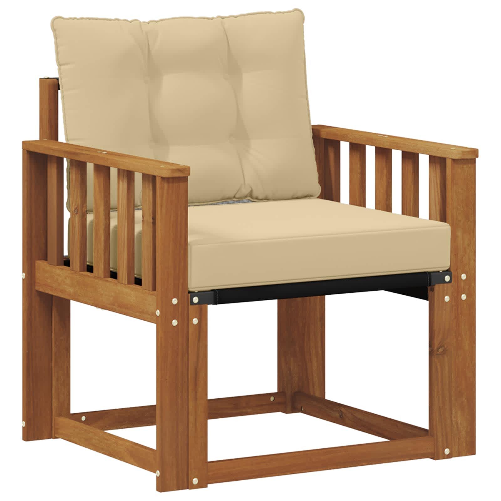 vidaXL Sofaelement Sofa mit Armlehnen Massives nholz und Textilene (1 St)