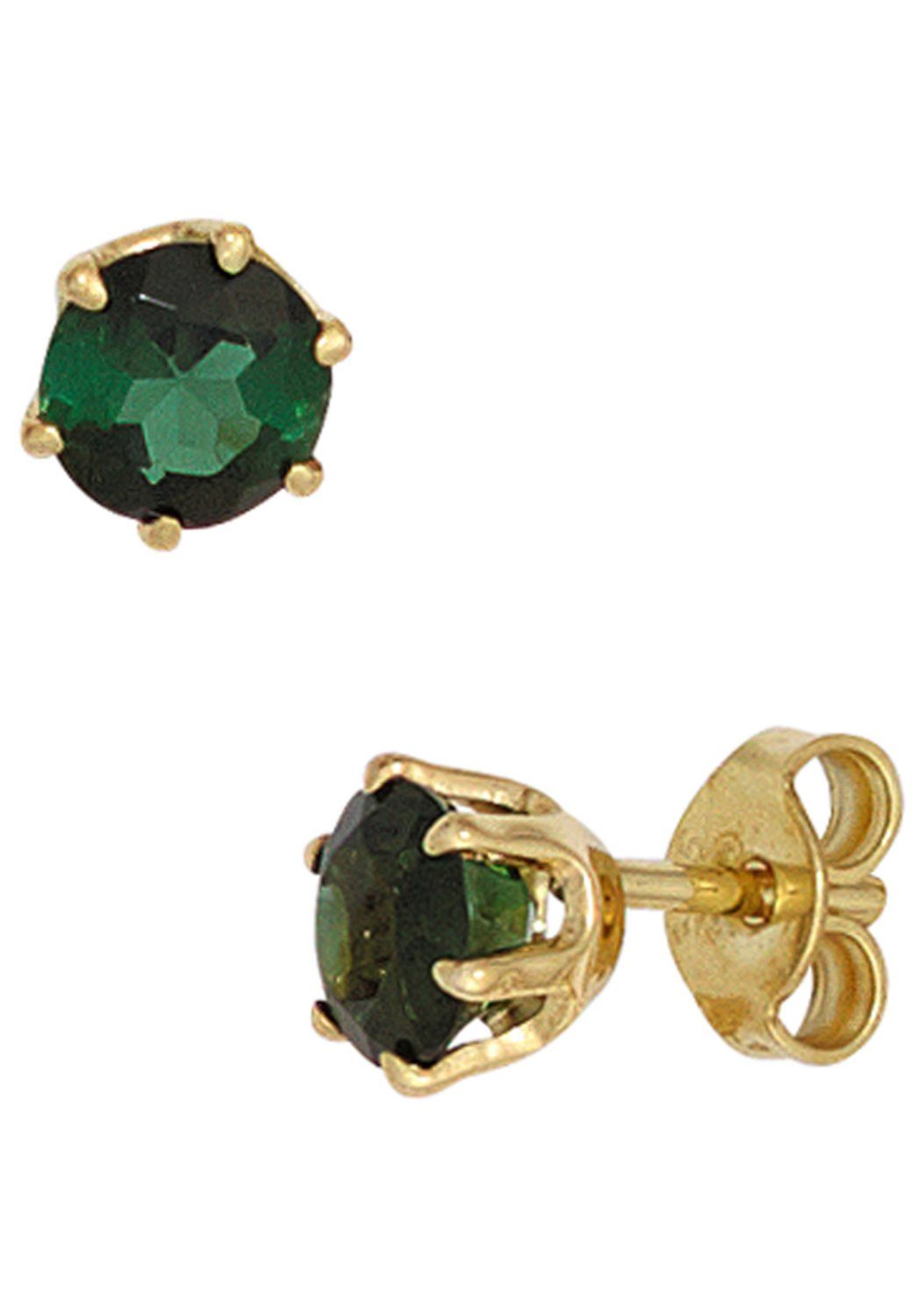 JOBO Paar Ohrstecker, rund 585 Gold mit ...