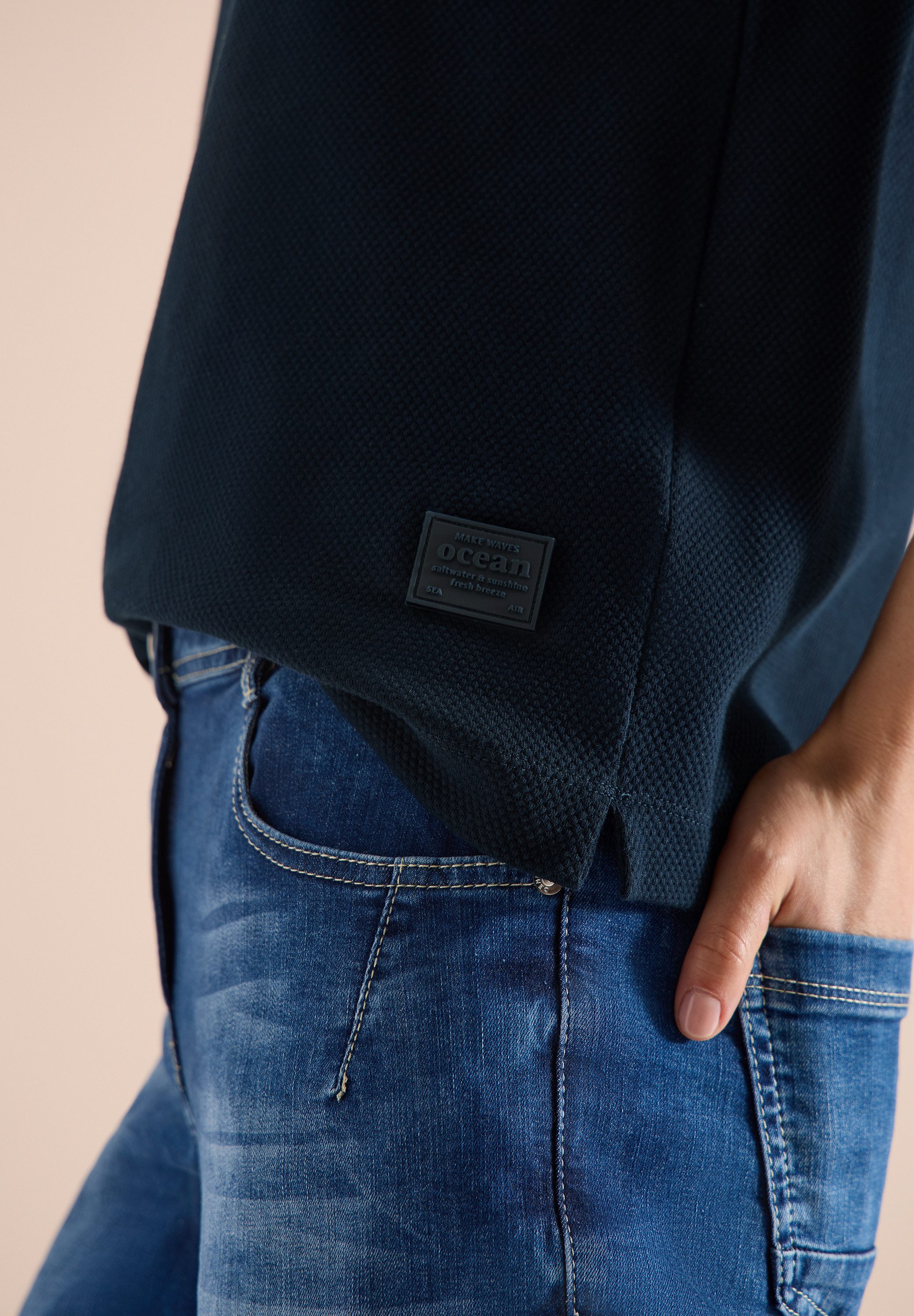 CECIL Kapuzenshirt in strukturierter Qualität mit Rippdetails günstig online kaufen