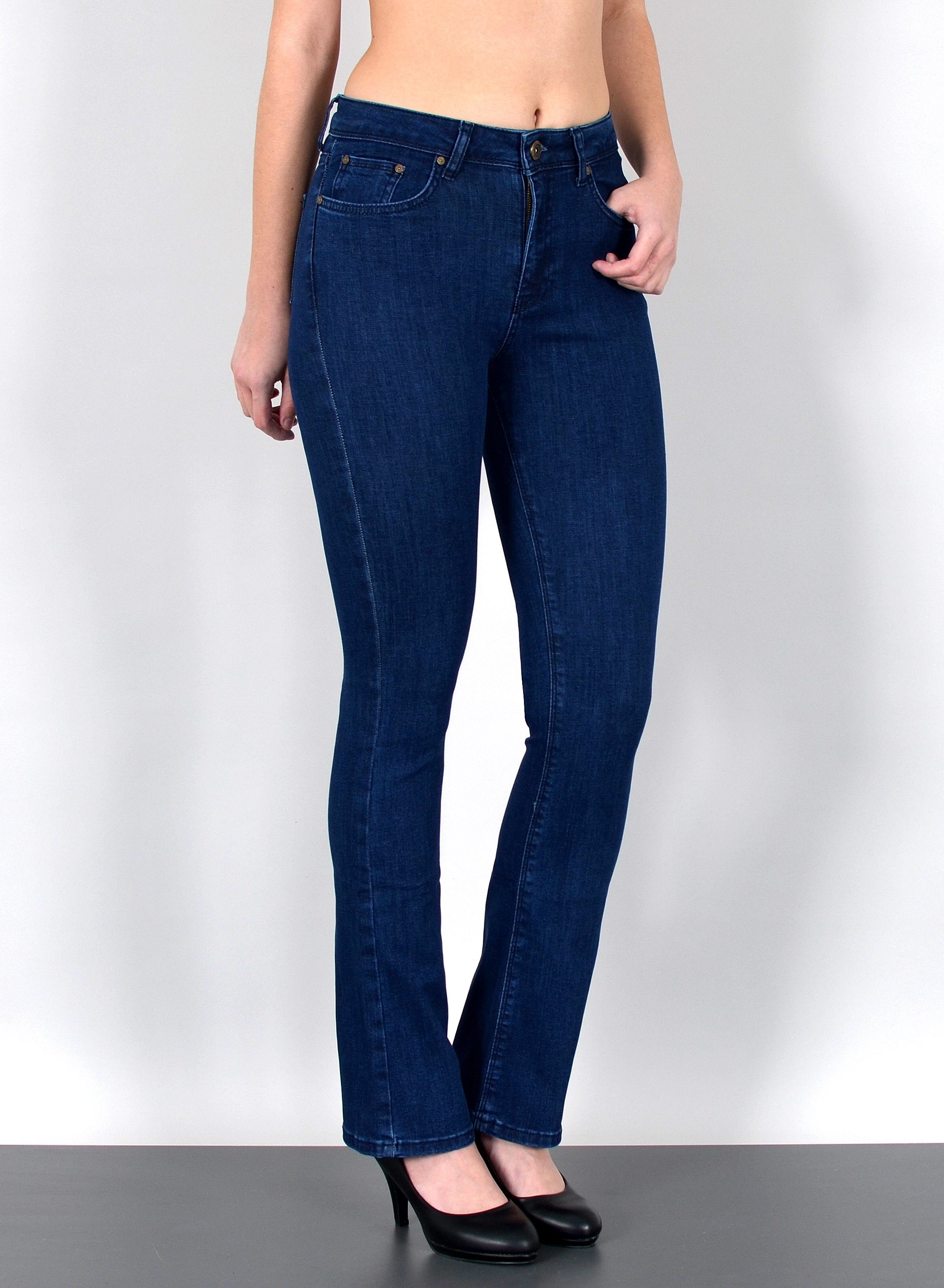 ESRA Bootcut-Jeans Damen Bootcut Jeans High Waist Schlaghose weite Jeans bi günstig online kaufen