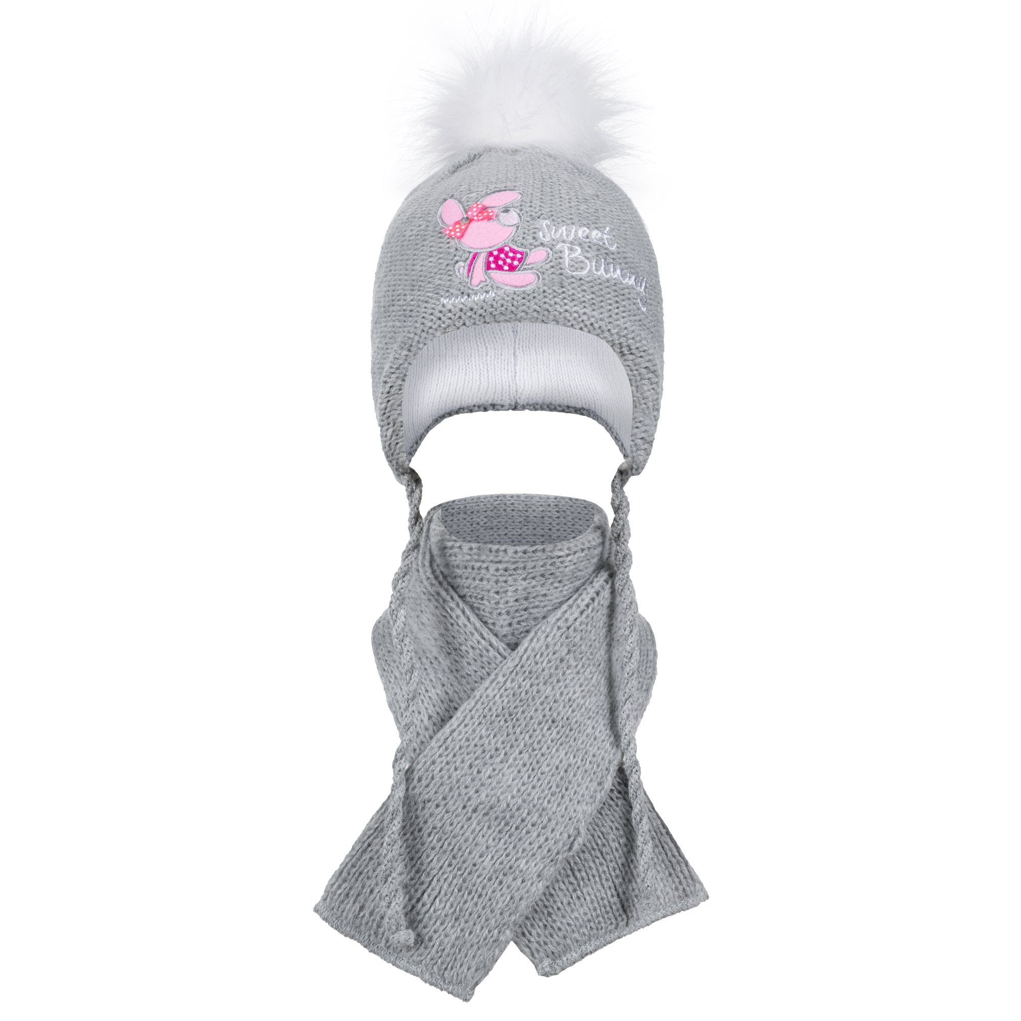 Mütze & Schal Strickmütze Bindemütze Bommelmütze Babymütze Mädchen