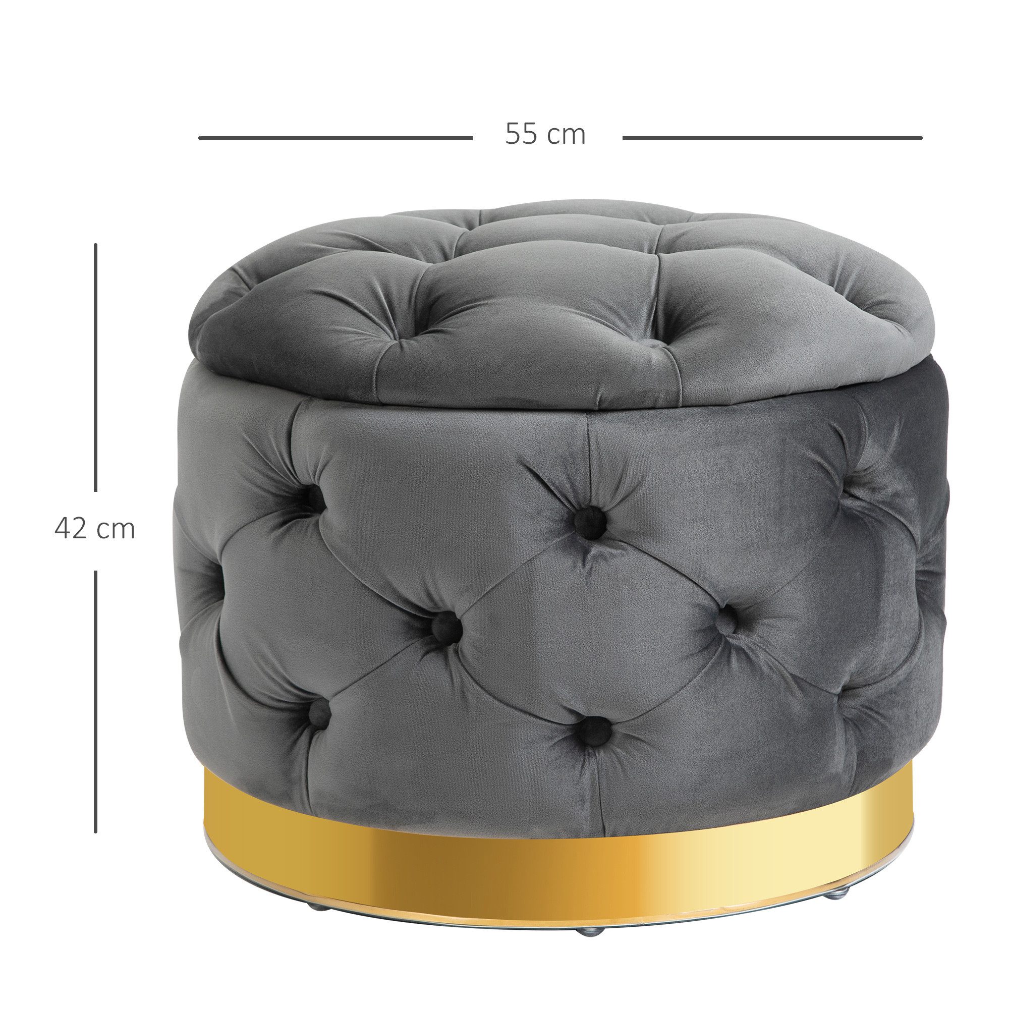 HOMCOM Polsterhocker Sitzhocker im Vintagestil