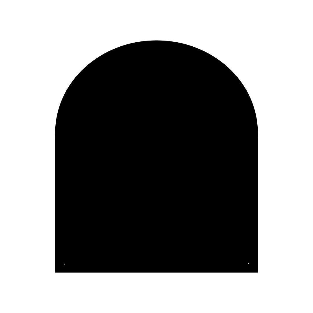 Feuercampus Bodenschutzplatte Funkenschutz Stahlbodenplatte Schwarz Halbrund 120 x 100 cm