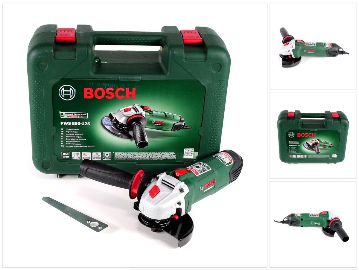 BOSCH Winkelschleifer PWS 850-125 Winkelschleifer 850 W 125 mm im Koffer