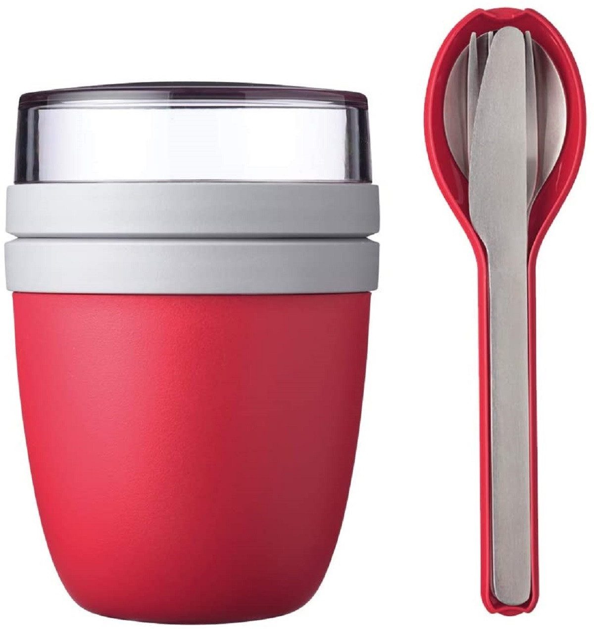 Mepal Lunchbox Mepal Lunchpot Plus Besteckset Frühstücksset to Go Becher (Nordic red)