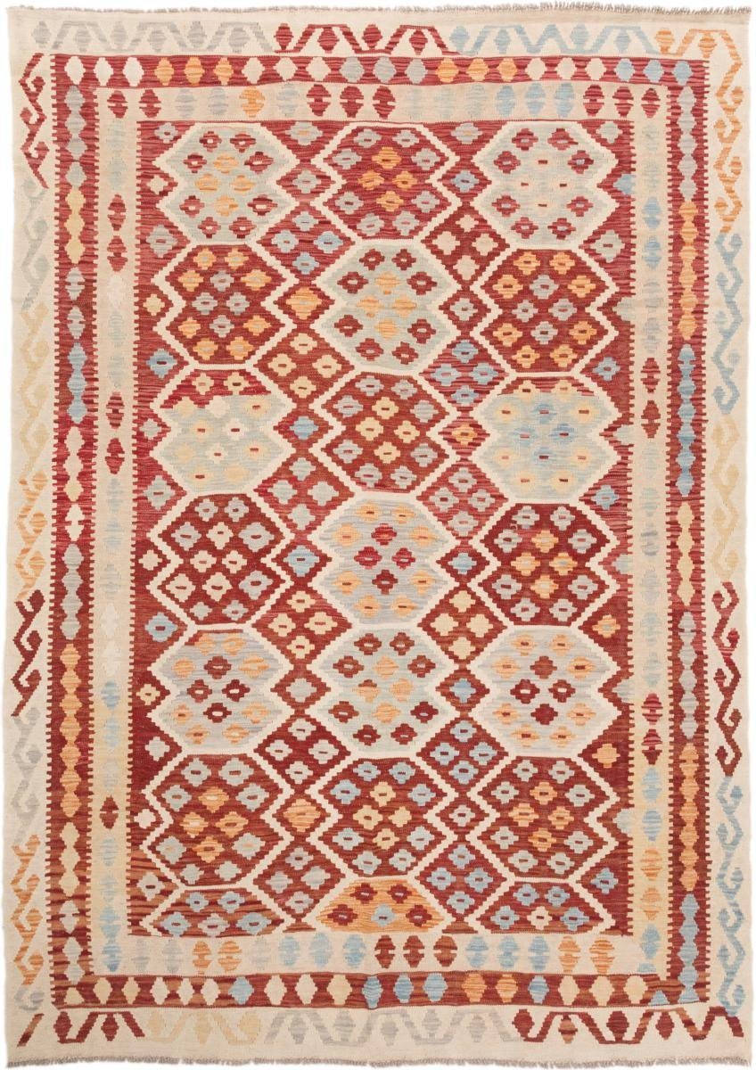Orientteppich Kelim Afghan 207x288 Handgewebter Orientteppich, Nain Trading, rechteckig, Höhe: 3 mm | Kurzflor-Teppiche
