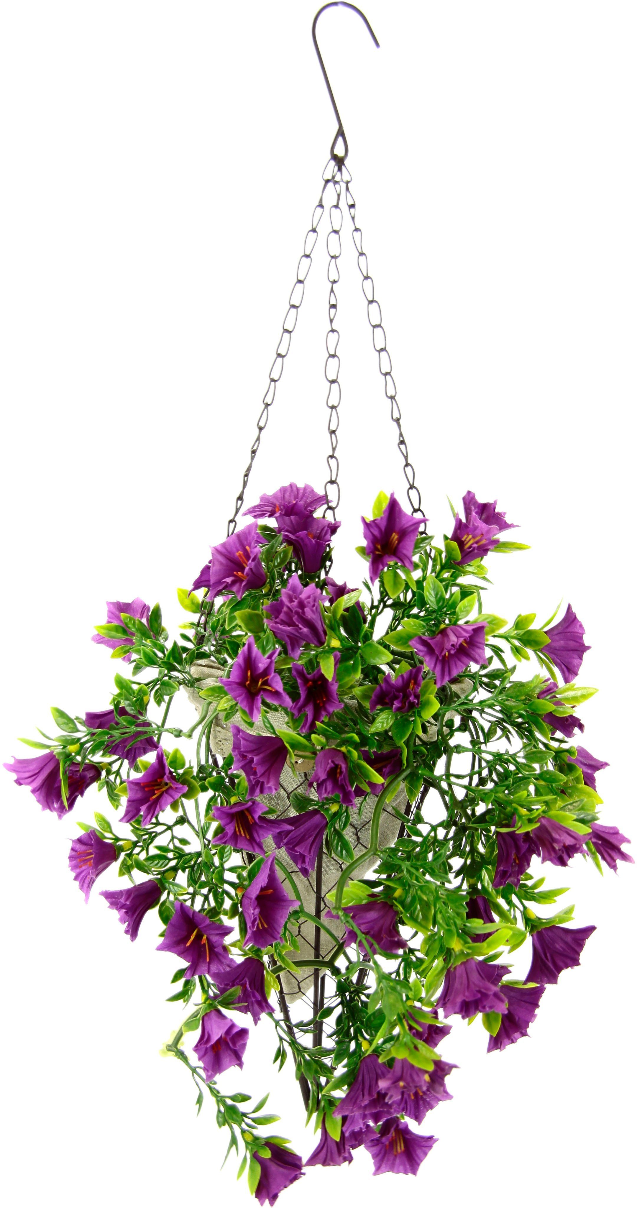 Kunstblume Petunien-Hänger mit Hängeampel Petunien Pflanze mit Blüten, I.GE günstig online kaufen