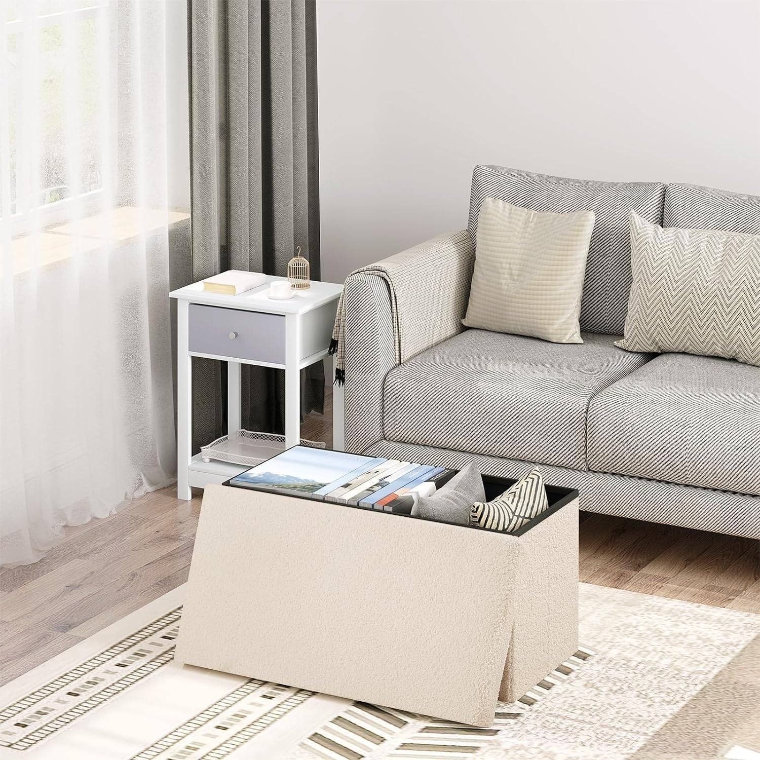 EUGAD Sitzhocker (1 St), Faltbarer mit Stauraum & Deckel, 80 L günstig online kaufen