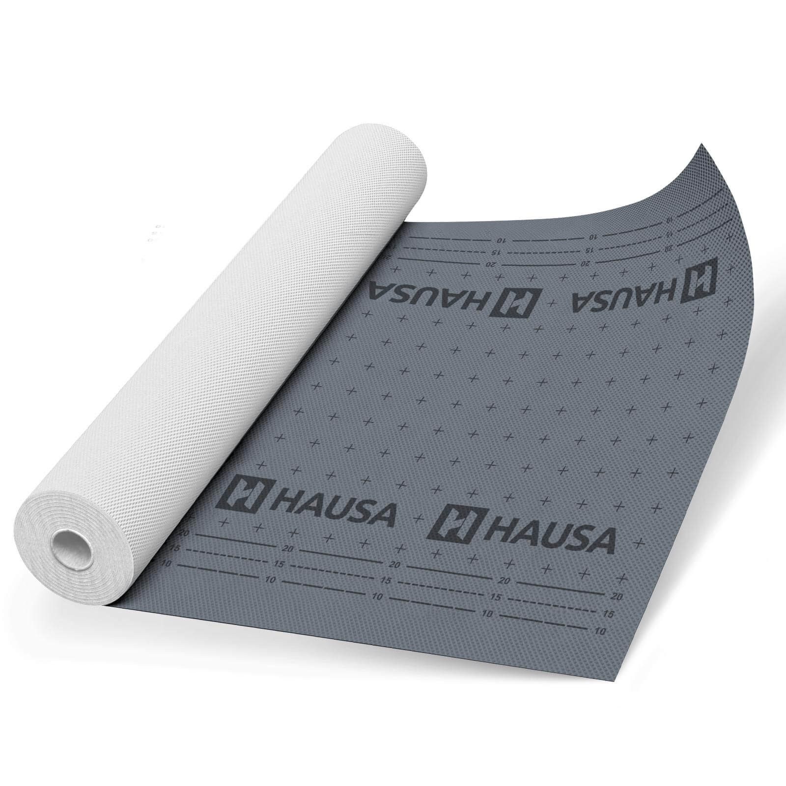 Hausa Dachbahn Unterspannbahn Dach Superior HU180, Ohne Selbstklebestreifen, 150 m² pro Paket, (180g/m², 2-St., 2 x 1,5m x 50m), flexible dreilagige hochdiffusionsoffene Unterdeckbahn