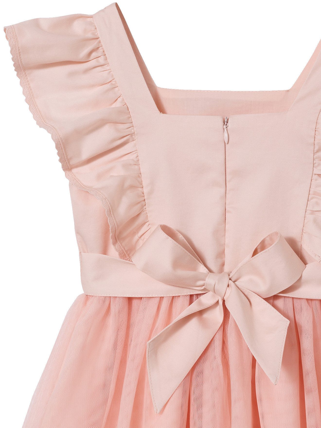 vertbaudet Minikleid Festliches Mädchen Volantkleid, Musselin & Tüll