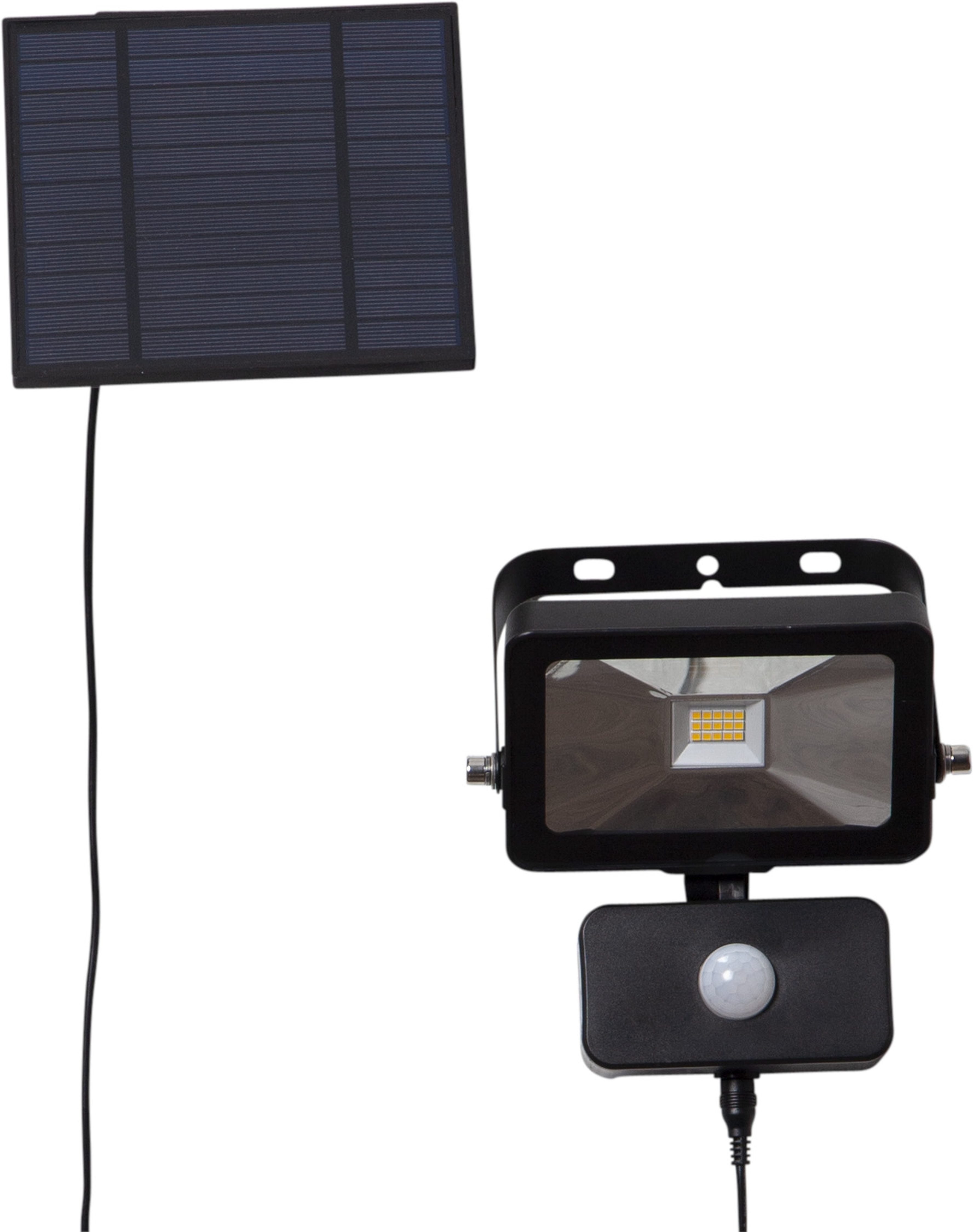 STAR TRADING LED Solarleuchte Solar-Spotlight Powerspot, Bewegungsmelder, LED fest integriert, Warmweiß, PIR- und Dämmerungssensor, bis zu 800lm bei Bewegung, 40lm Dauerlicht