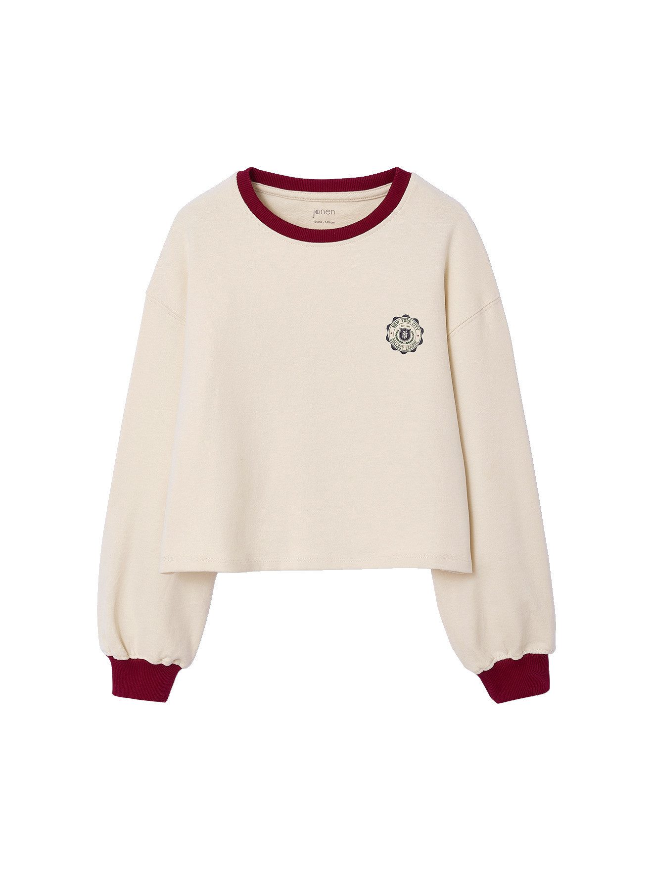 jonen Langarmshirt Mädchen Cropped-Shirt mit Motiv hinten