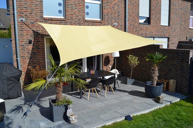 Floracord Vierecksonnensegel Weizen 360 cm x 360 cm Wind- u. Wasserdurchlässig