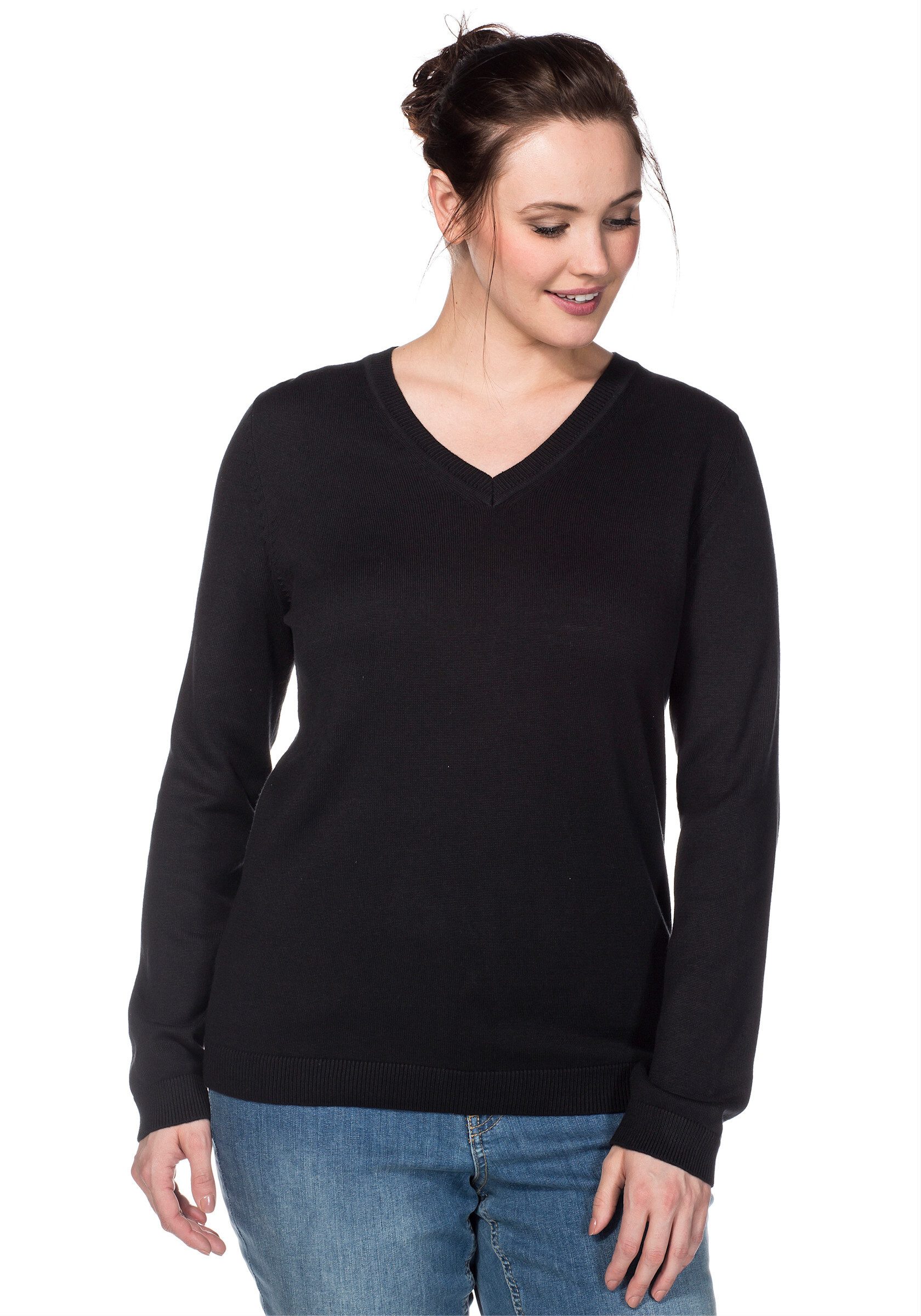 Sheego Strickpullover Feinstrickpullover . aus Feinstrick günstig online kaufen