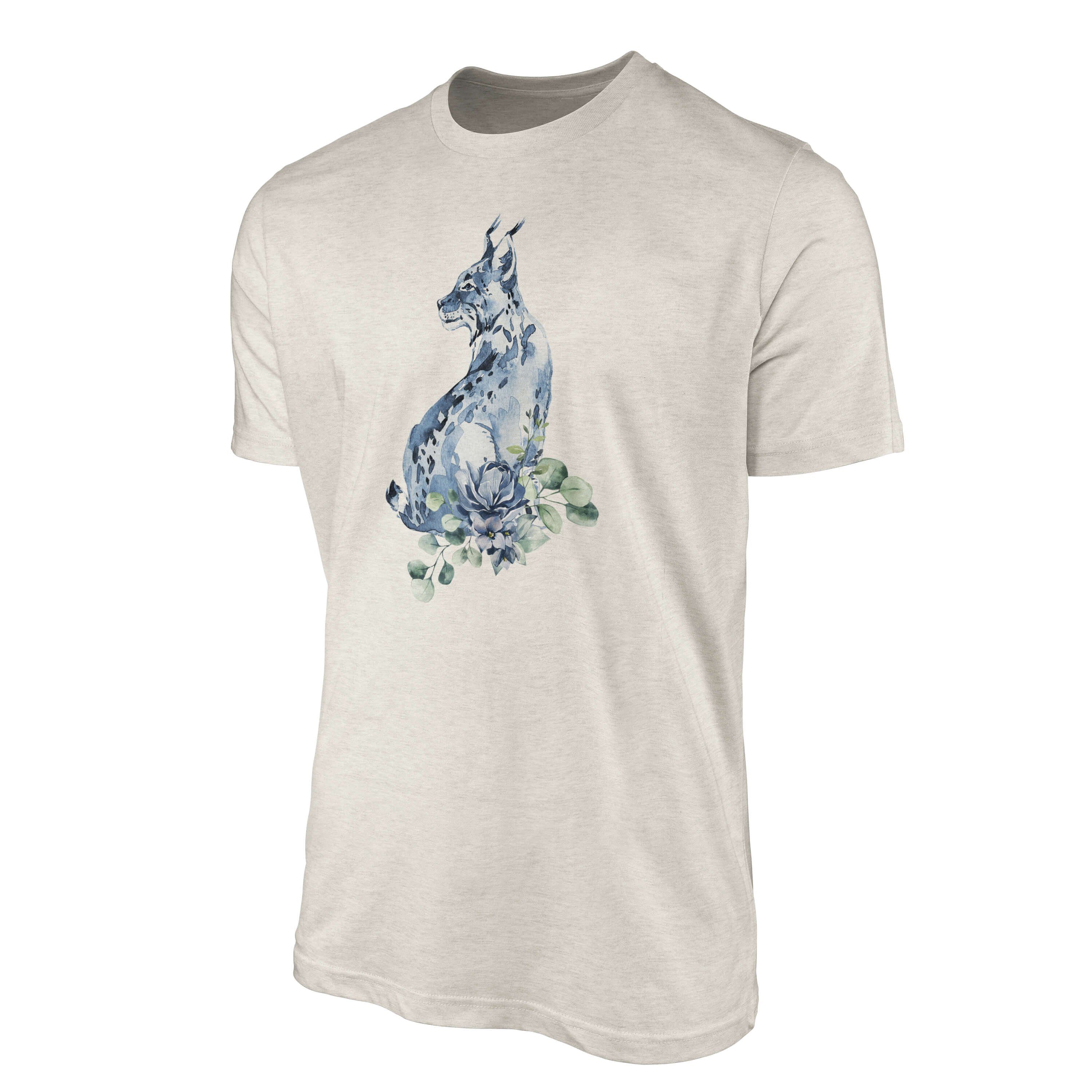 aus Ökomode Lux 100% erneuerb Shirt T-Shirt Nachhaltig T-Shirt Bio-Baumwolle Art Sinus (1-tlg) Aquarell gekämmte Herren Motiv