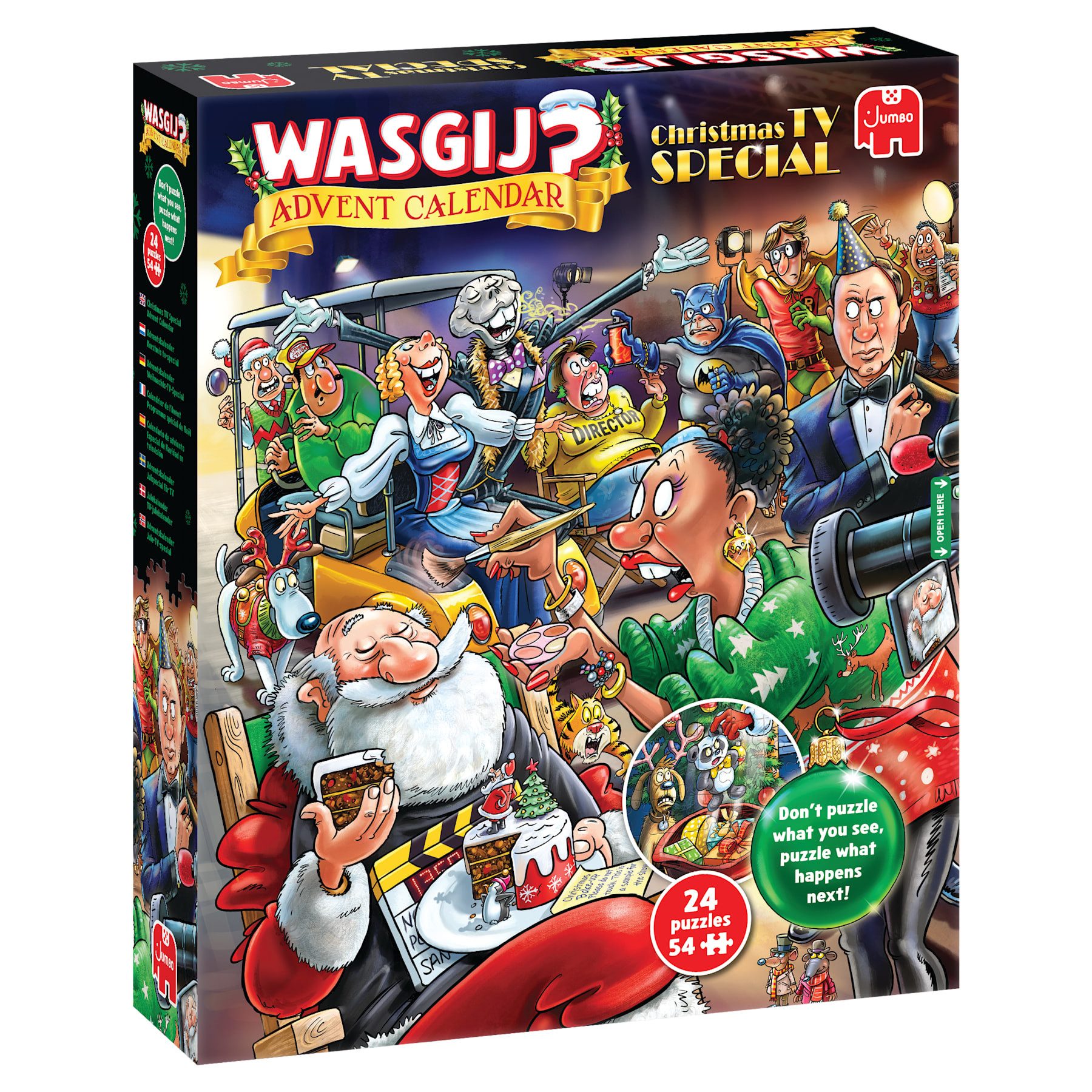 Jumbo Spiele Puzzle Wasgij Christmas Advent Calendar - Christmas TV Special 2026, 54 Puzzleteile