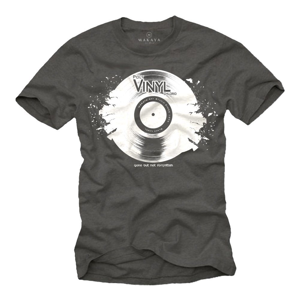 Print-Shirt Coole und Lustige Musik Sprüche für Herren Männer Jungen Schallplatte