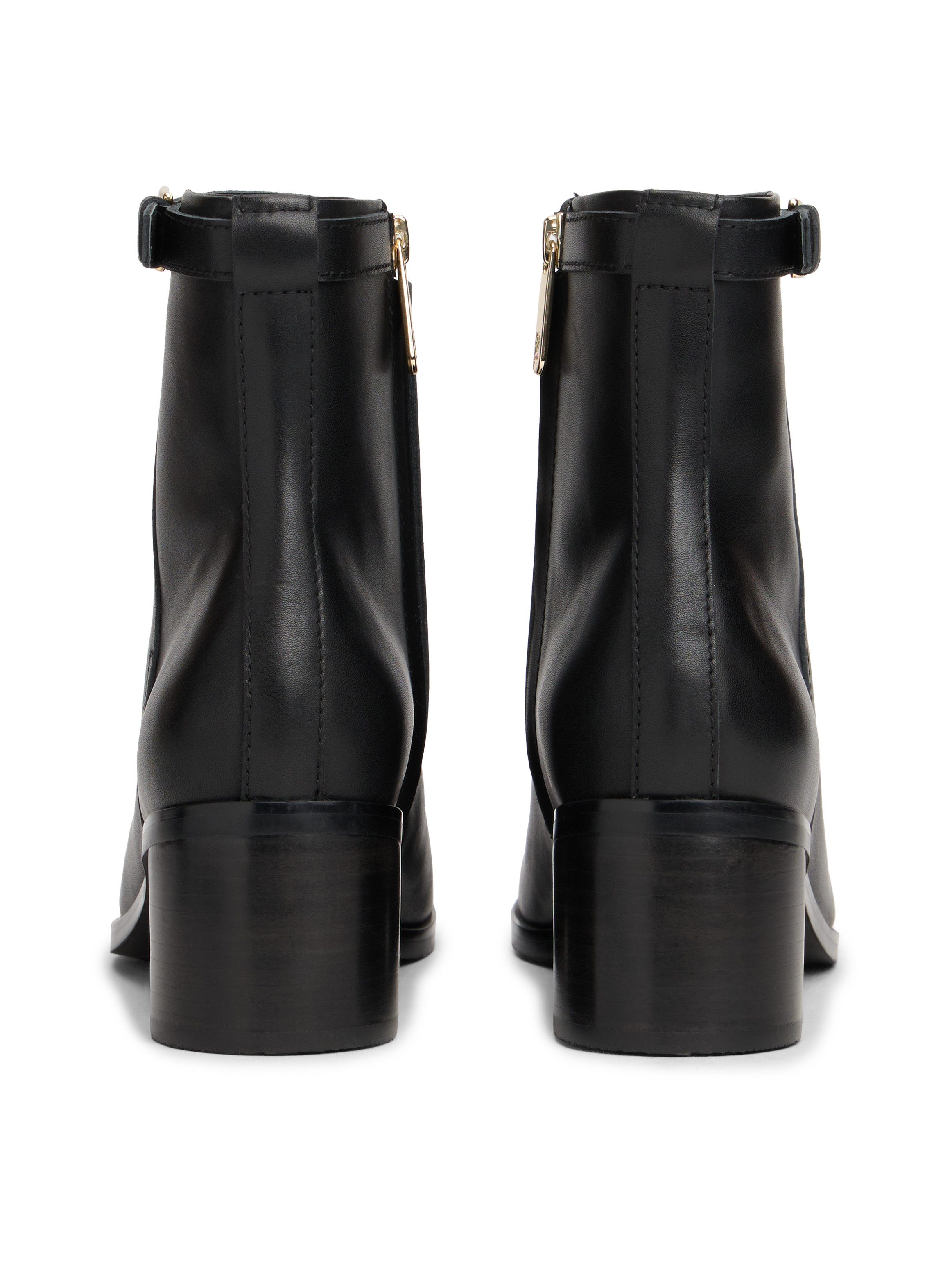 Tommy Hilfiger TH BUCKLE RIDING MID HEEL BOOTIE Stiefelette, Blockabsatz, Businesschuh in schmaler Form