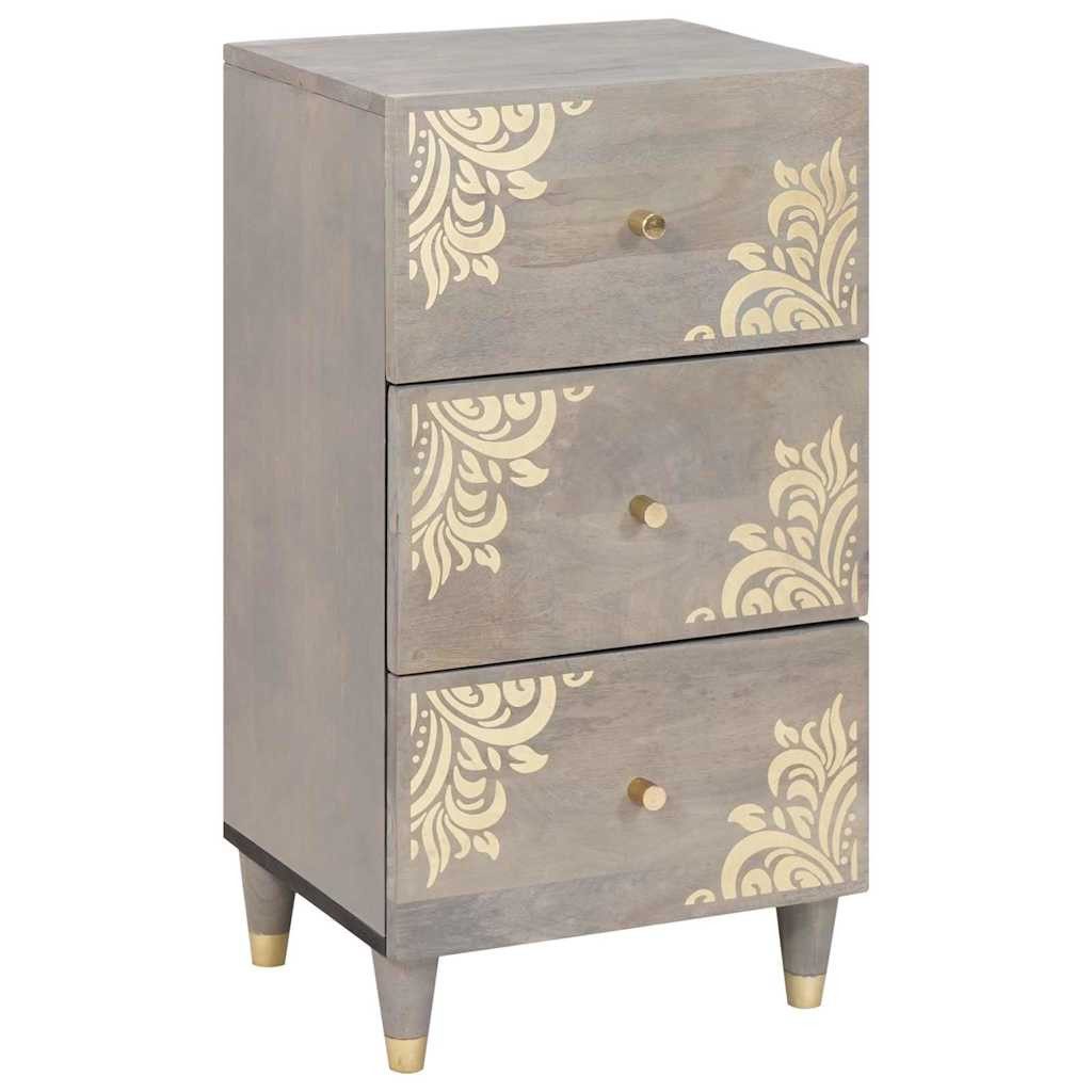 vidaXL Sideboard Sideboard Grau und Gold 40 x 33 x 75 cm Massivholz (1 St)
