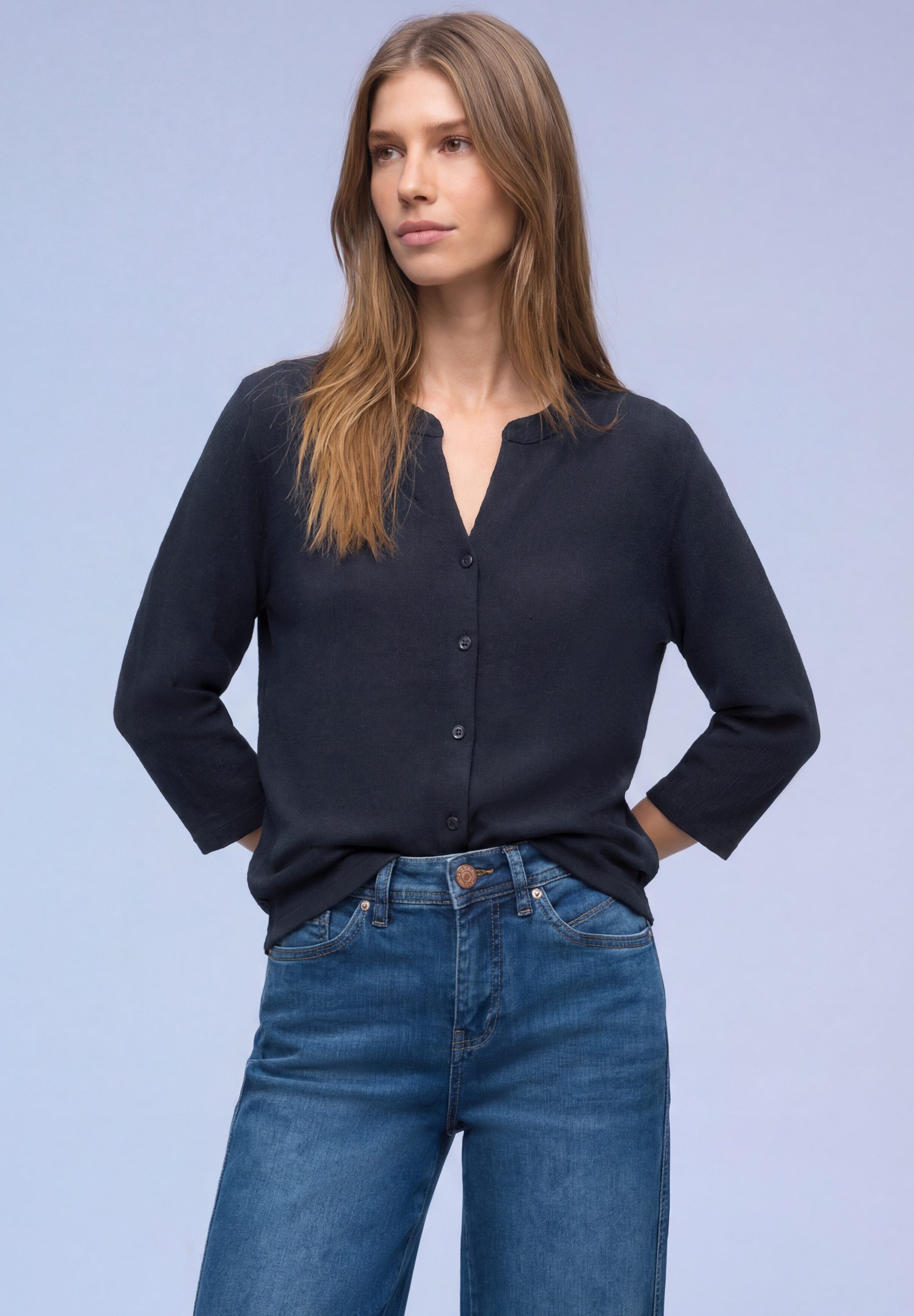STREET ONE 3/4-Arm-Shirt mit Strukturmix