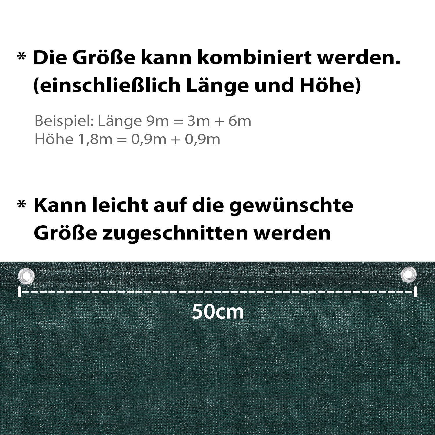Sekey Balkonsichtschutz Balkonverkleidungen Sichtschutz Balkonbespannung Windschutz, aus HDPE Sonnenschutz, Wetterfest, Blickdicht für Balkon und Terrasse – Bild 5 von 5