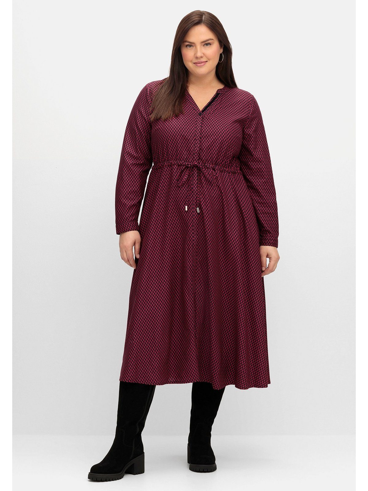 SHEEGO Druckkleid Große Größen mit Alloverprint, blickdicht gefüttert mehr