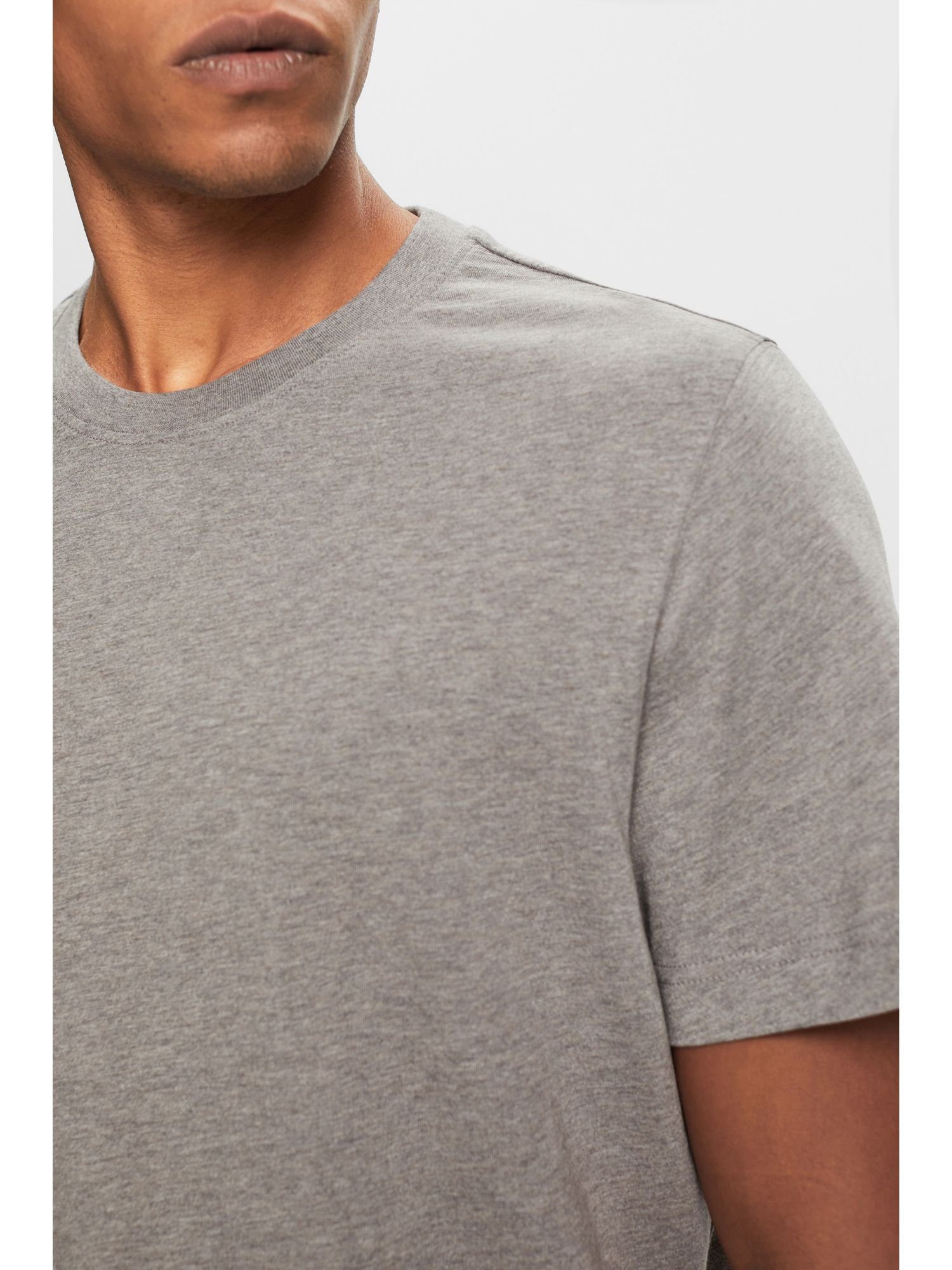 Esprit GUNMETAL T-Shirt % Rundhals-T-Shirt, 100 Baumwolle (1-tlg)