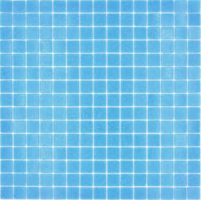 Mosani Bodenfliese Glasmosaik Mosaikfliese Hellblau Spots Dusche BAD WAND Küchenwand