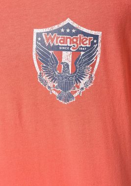 Wrangler Kurzarmshirt mit Markenlabel auf der Brust