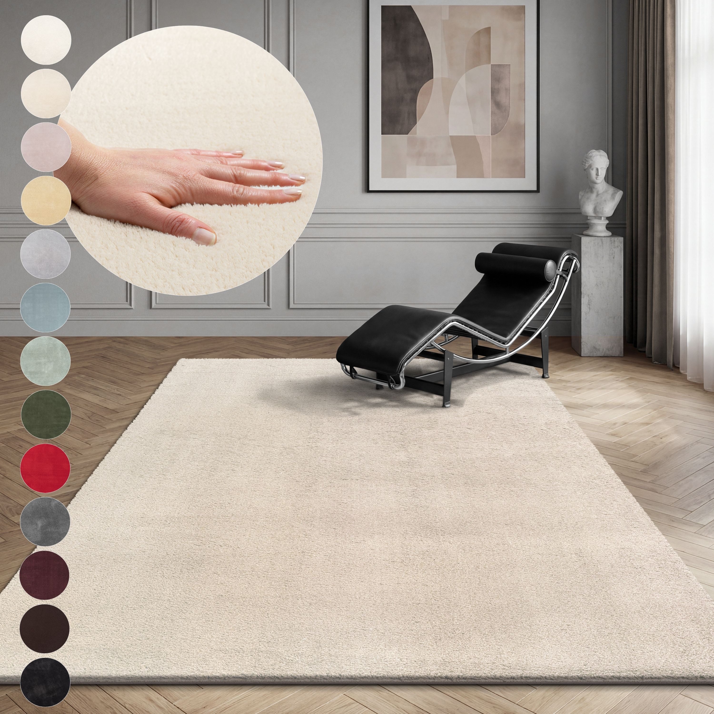 OTTO home Teppich Arabell, Kunstfellteppich, Felloptik, waschbar, rechteckig, Höhe: 16 mm, flauschig, kuschelig, Anti-Rutsch-Unterseite, Wohnzimmer, Schlafzimmer
