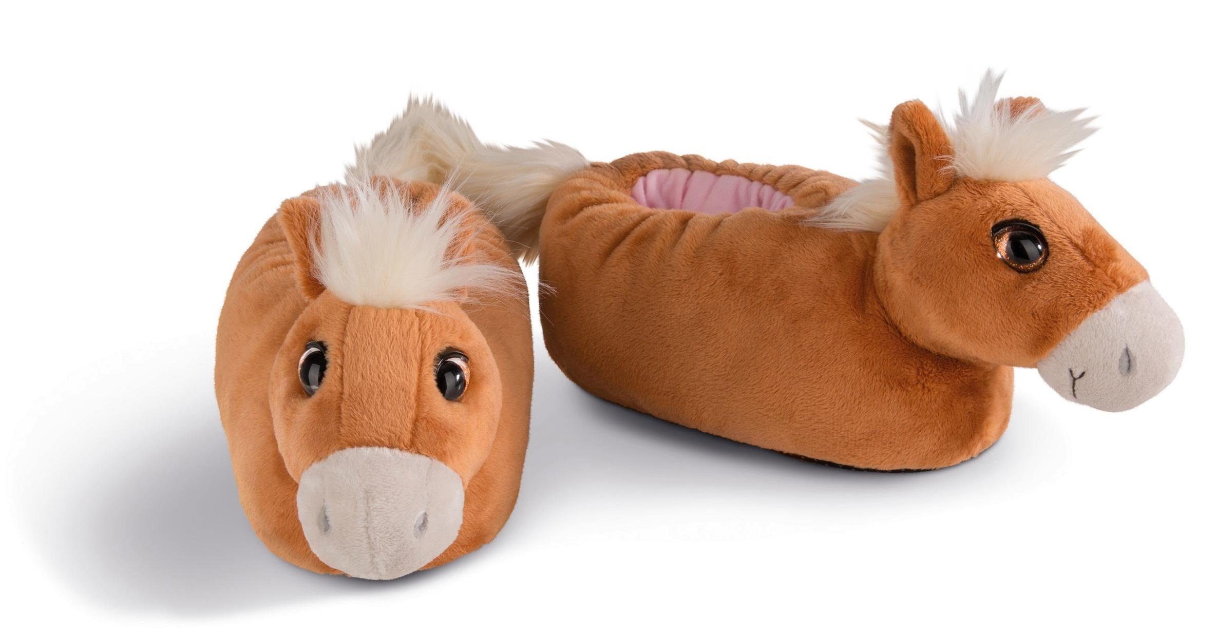 Nici Nici Green Haflinger Leotie Plüsch Hausschuhe Schlupf Hausschuh in Pferde-Form