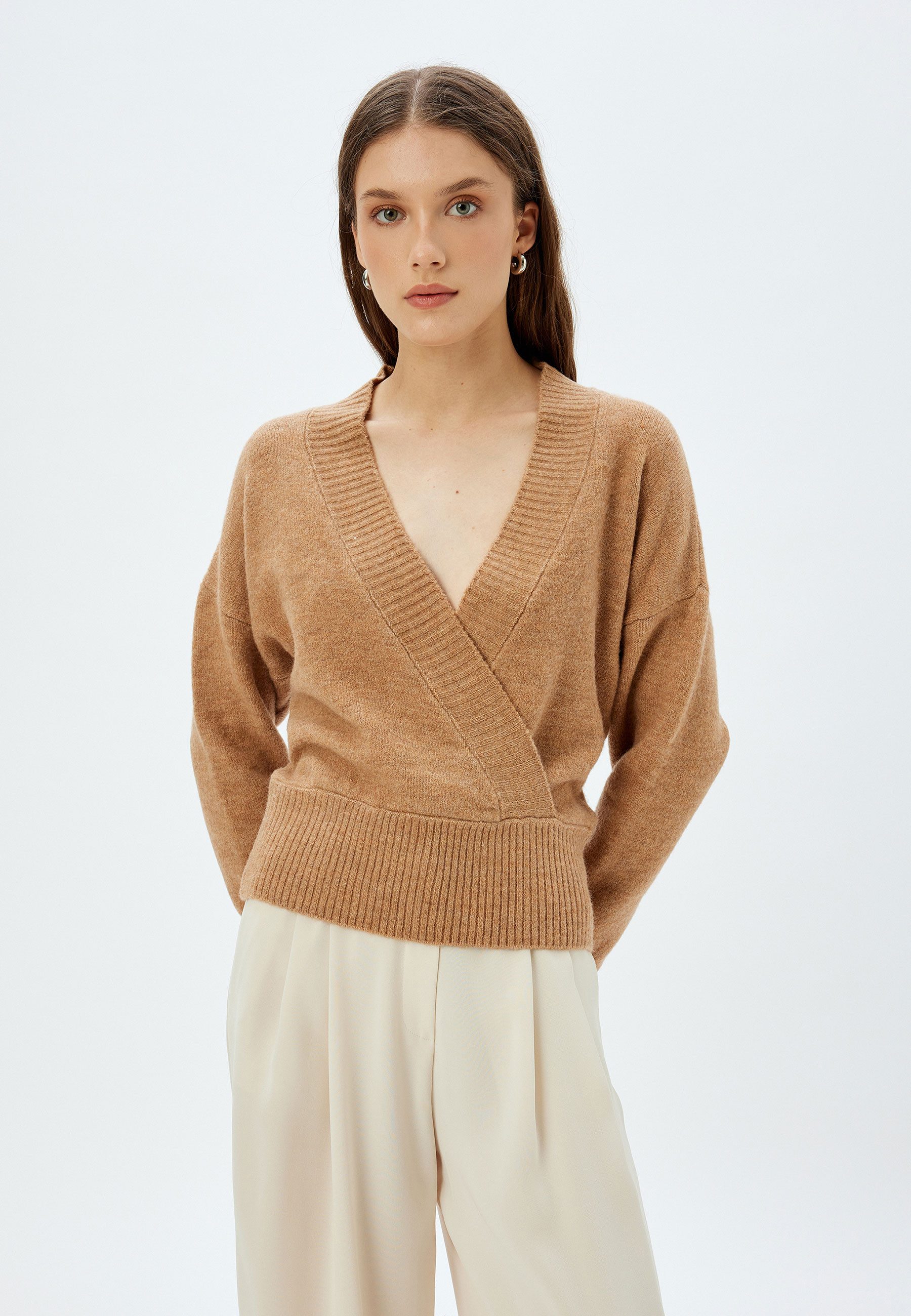 Koton Wickelpullover Doppelreihiger Kragen Regular