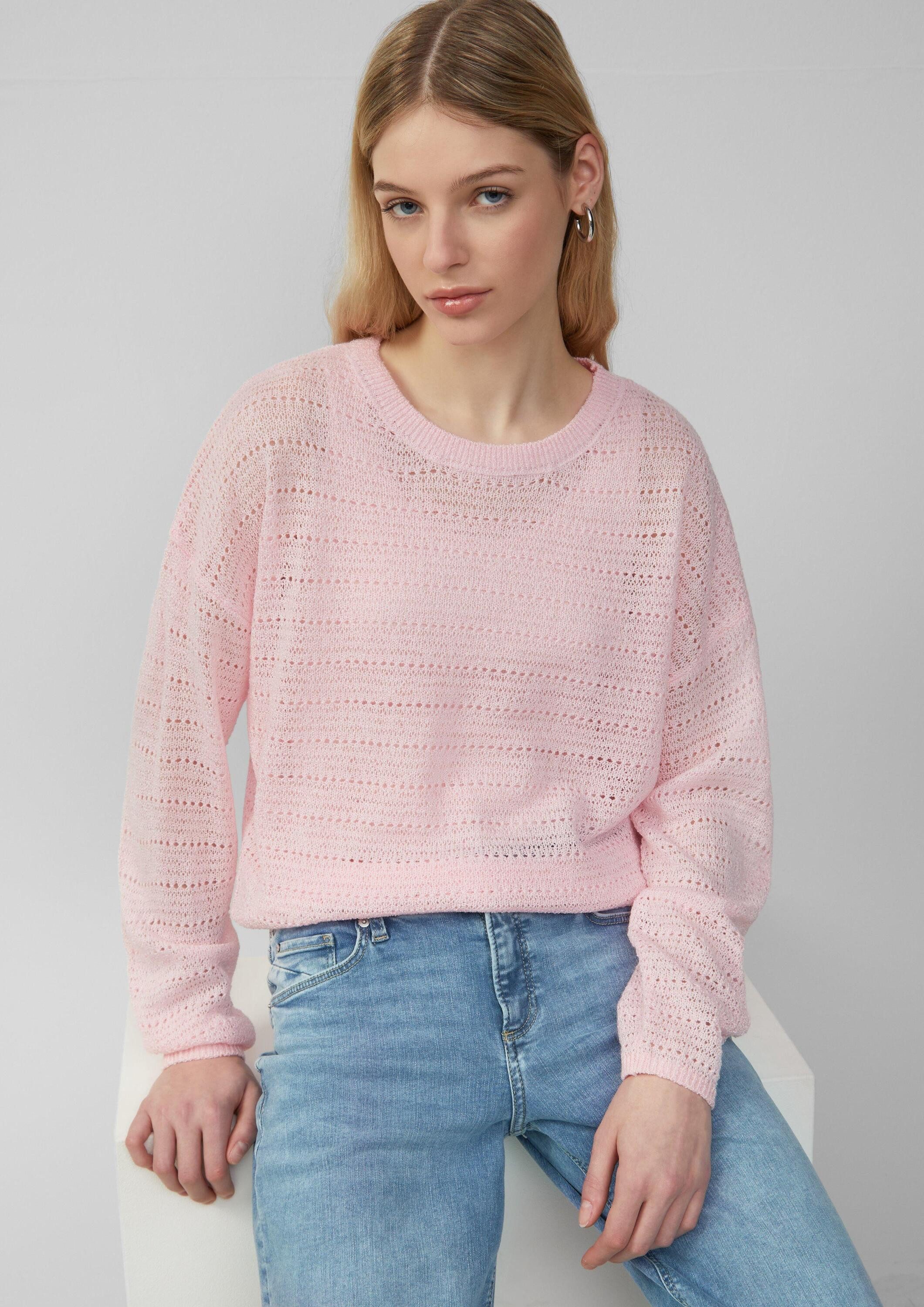 QS Longpullover Strickpullover leichter Pullover mit günstig online kaufen