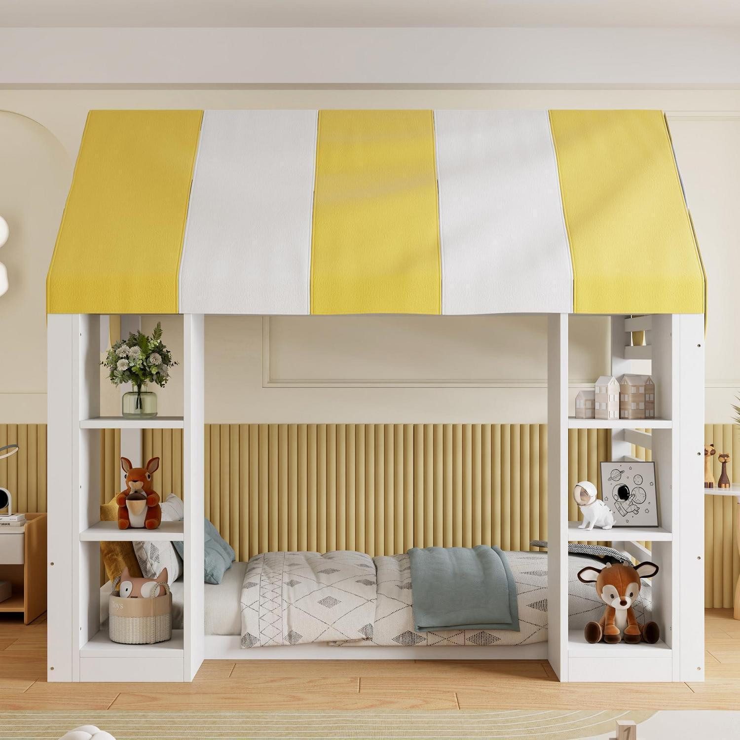 LuxusKollektion Himmelbett Kinderbett 90x200 mit Himmelbett