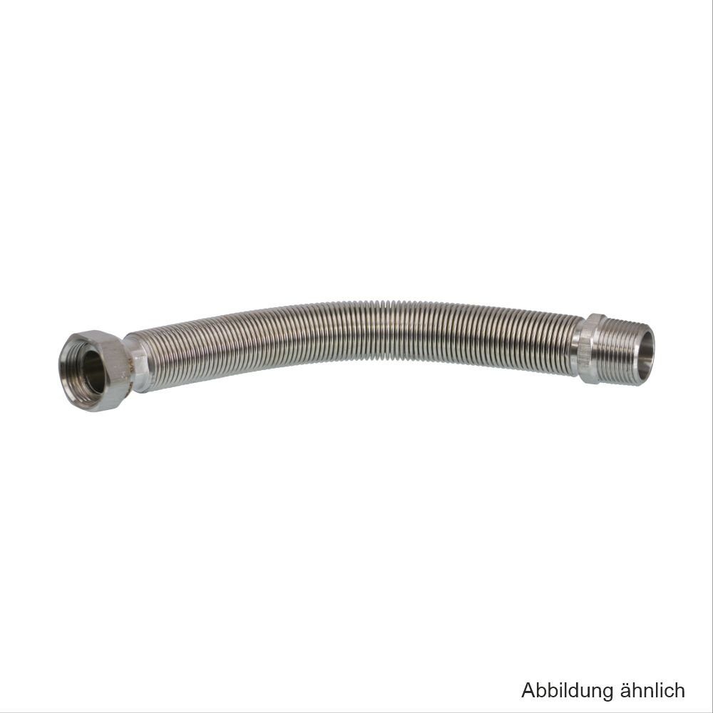 OEG GmbH Wasserrohr Edelstahlwellrohr flex. ausziehbar 3/4"AG 500-1000 mm, inkl. Dichtung