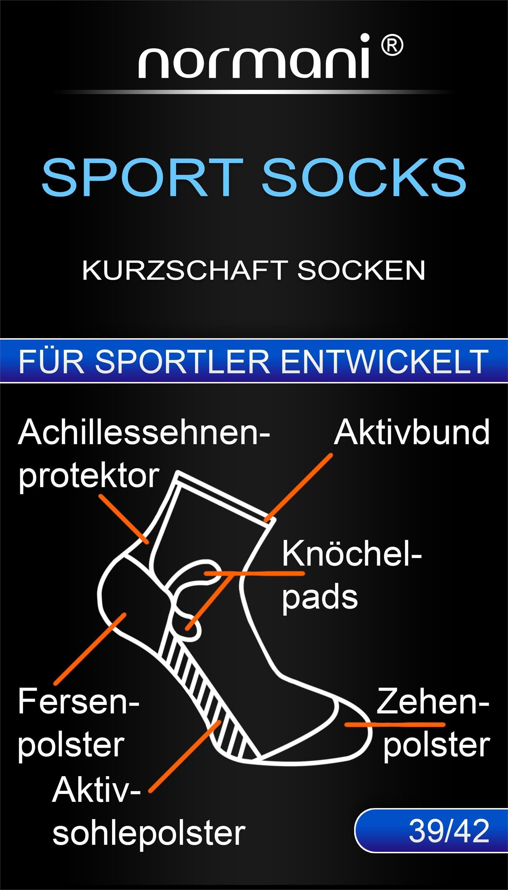 Weiß/Orange Kurzschaft-Sportsocken Achillessehen- Paar und (2 mit normani Knöchelprotektoren 2 Paar) Laufsocken