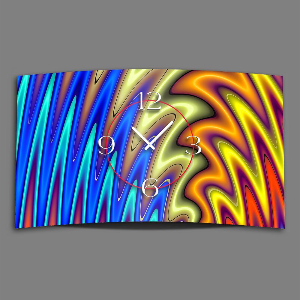 dixtime Wanduhr Digital Art liquid bunt Designer Wanduhr modernes Wanduhren Design (Einzigartige 3D-Optik aus 4mm Alu-Dibond)