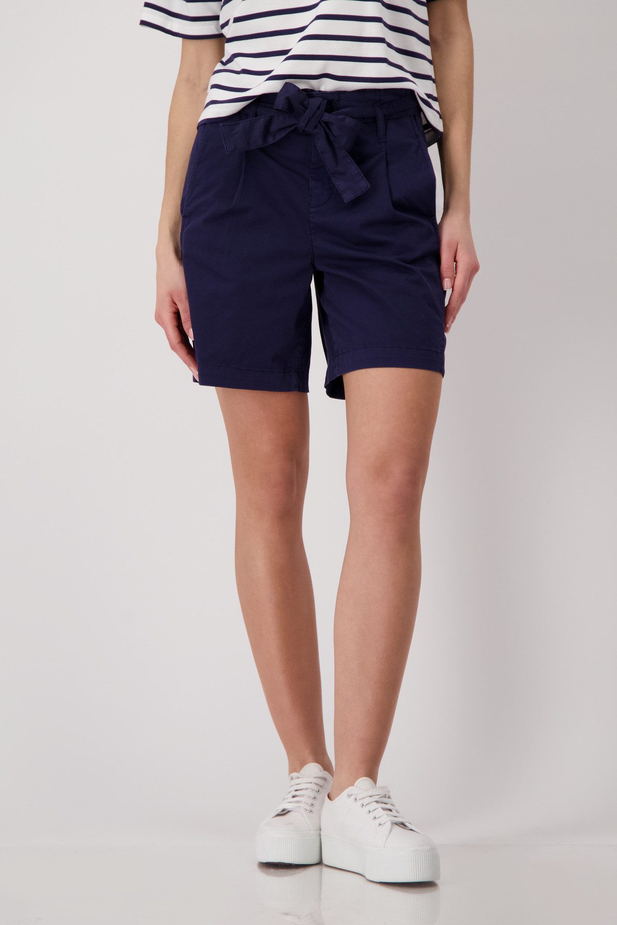Monari Shorts Hose Bindegürtel Mit Gürtelschlaufen günstig online kaufen