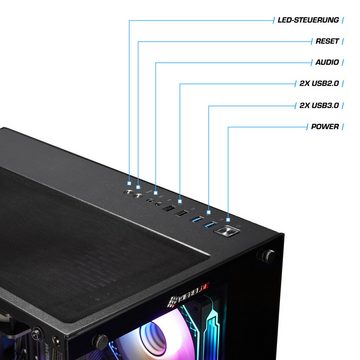 Kiebel Panorama 14 Gaming-PC (Intel Core i5 Intel Core i5-14400F, RTX 3050, 16 GB RAM, 1000 GB SSD, Luftkühlung, RGB-Beleuchtung)